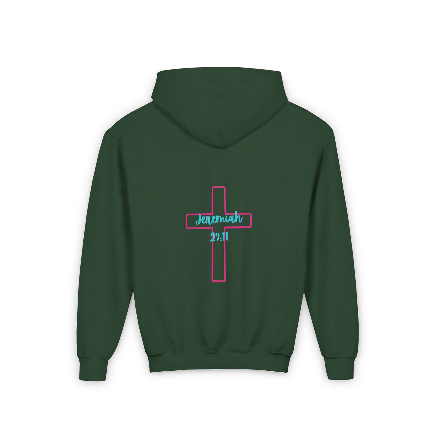 Youth Hooded Sweatshirt - 'His Will, His Way, My Faith' Valentina's Design