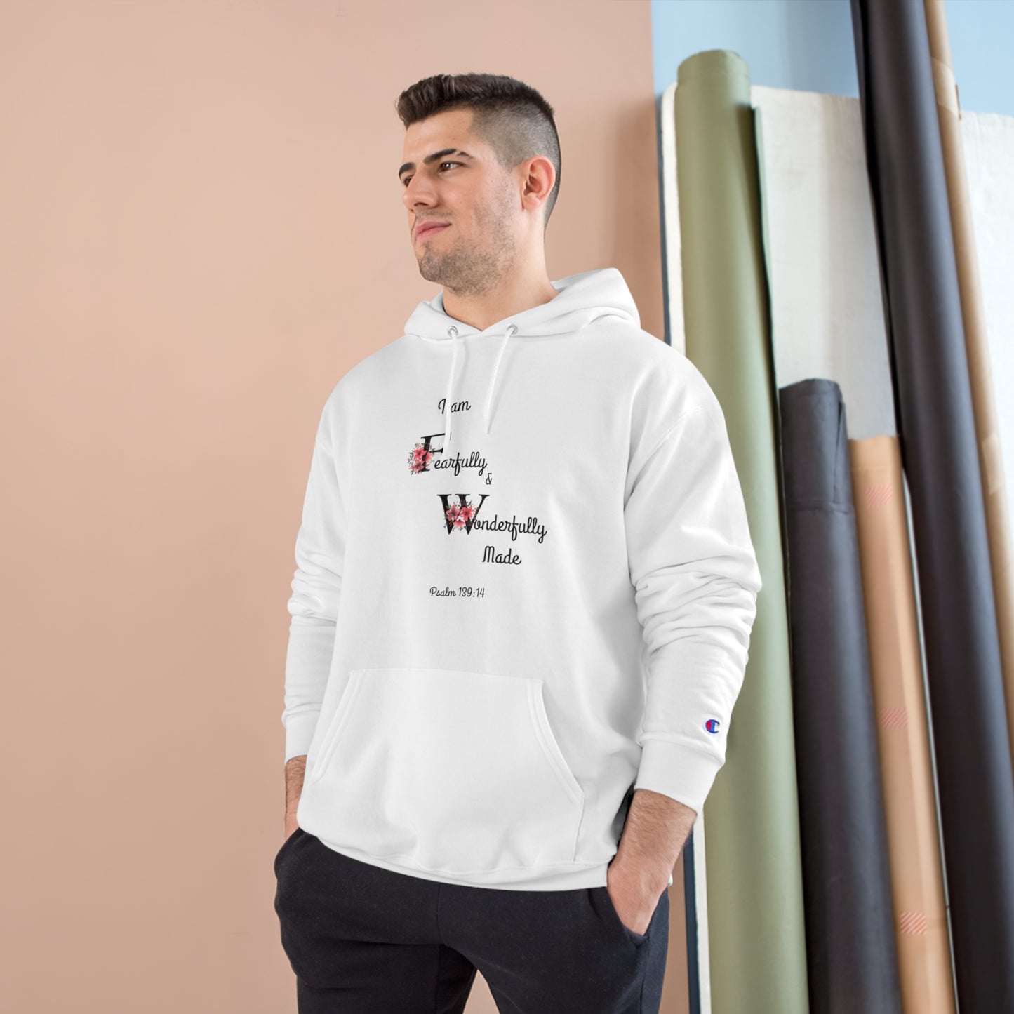 Faith-Inspired Champion Hoodie: 'I am Fearfully and Wonderfully Made' - Perfect for Comfort and Inspiration