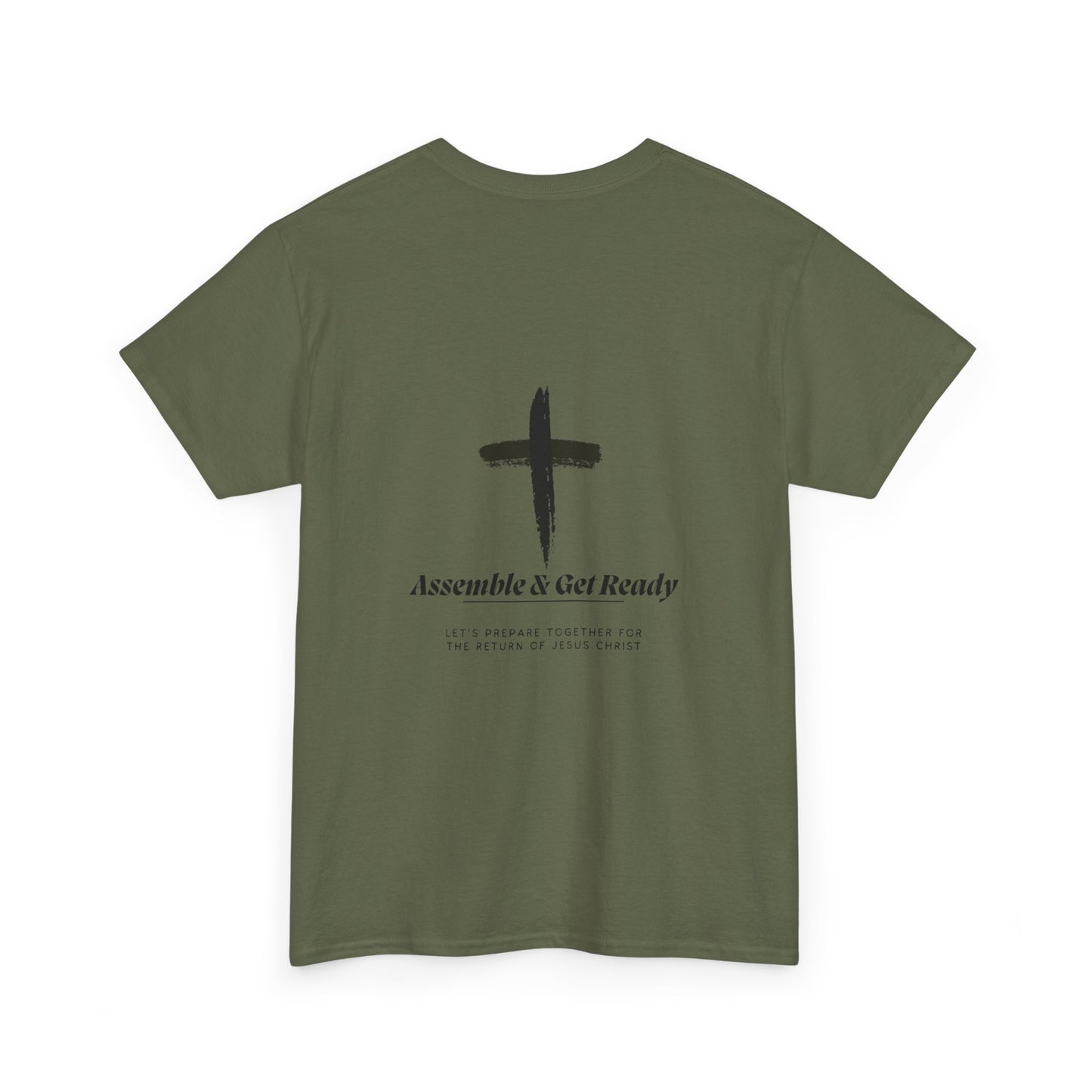Unisex Heavy Cotton Tee - "Assemble & Get Ready" Christian Graphic Shirt