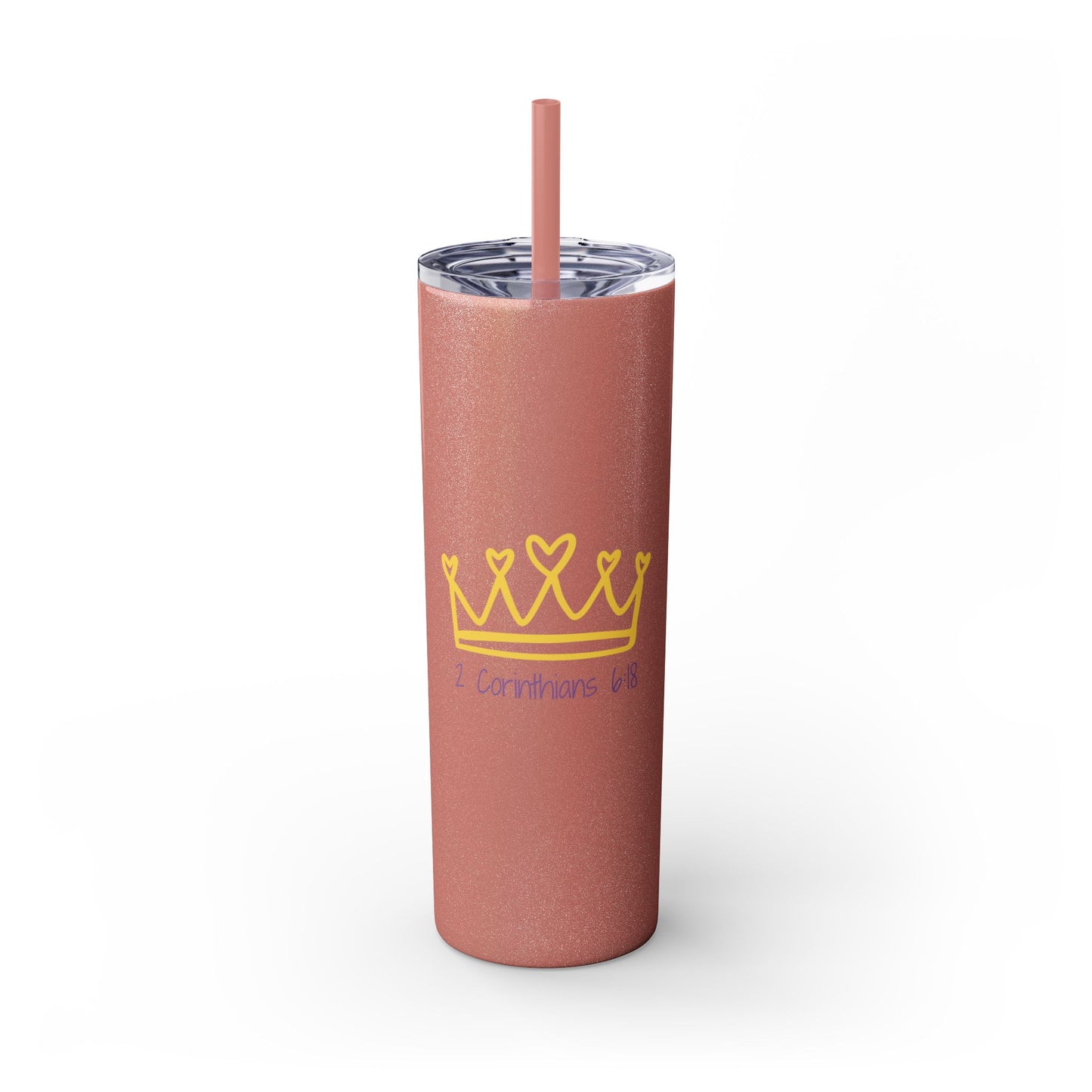 Inspirational Skinny Tumbler with Straw - 20oz, Corinthians Design