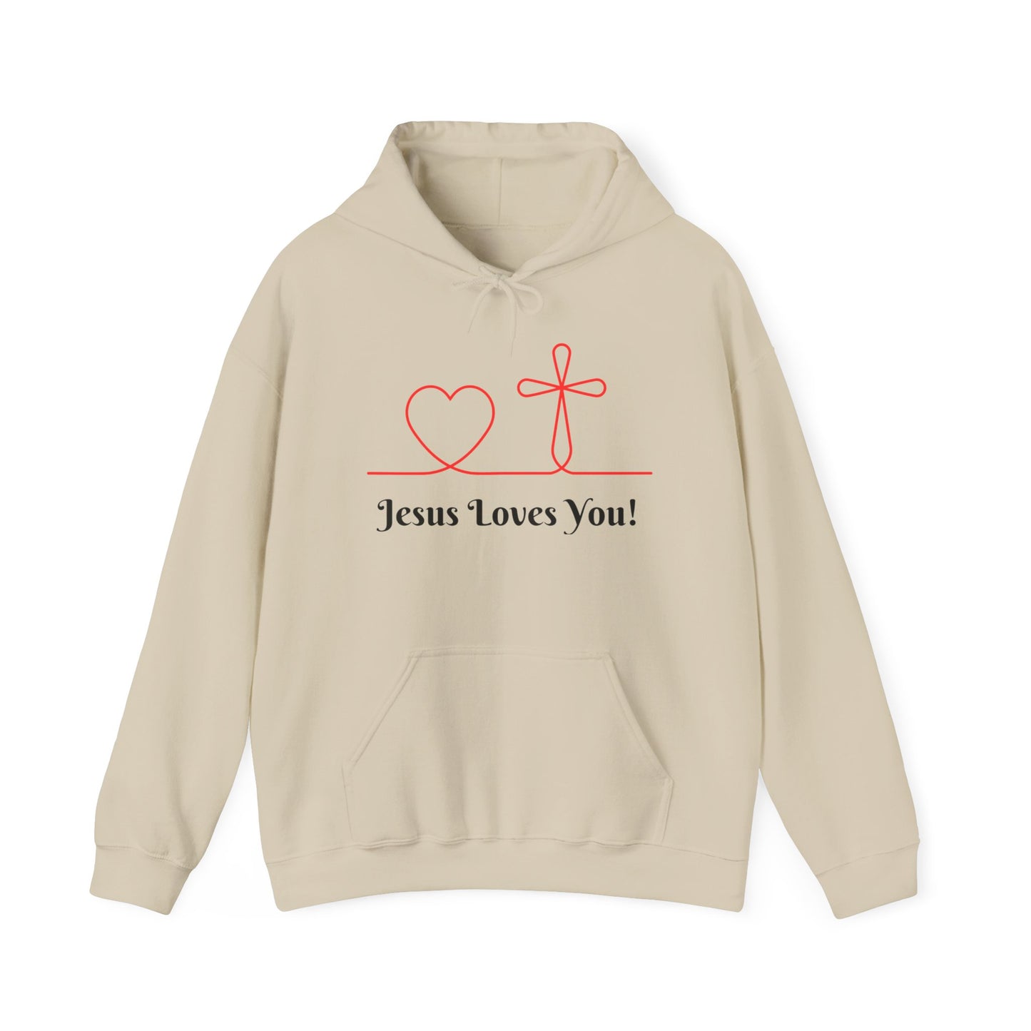 Jesus Loves You! Unisex Heavy Blend Hooded Sweatshirt – Faith-Inspired Comfort
