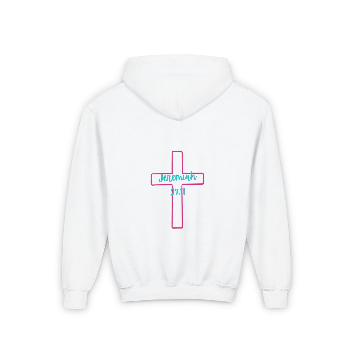 Youth Hooded Sweatshirt - 'His Will, His Way, My Faith' Valentina's Design