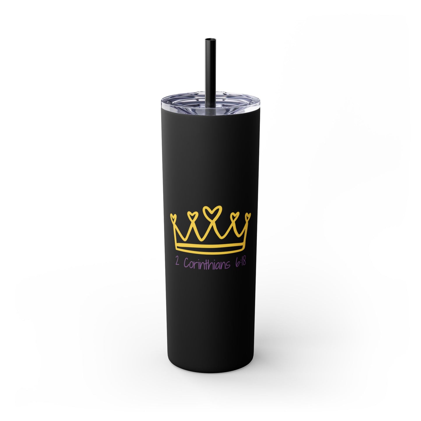 Inspirational Skinny Tumbler with Straw - 20oz, Corinthians Design