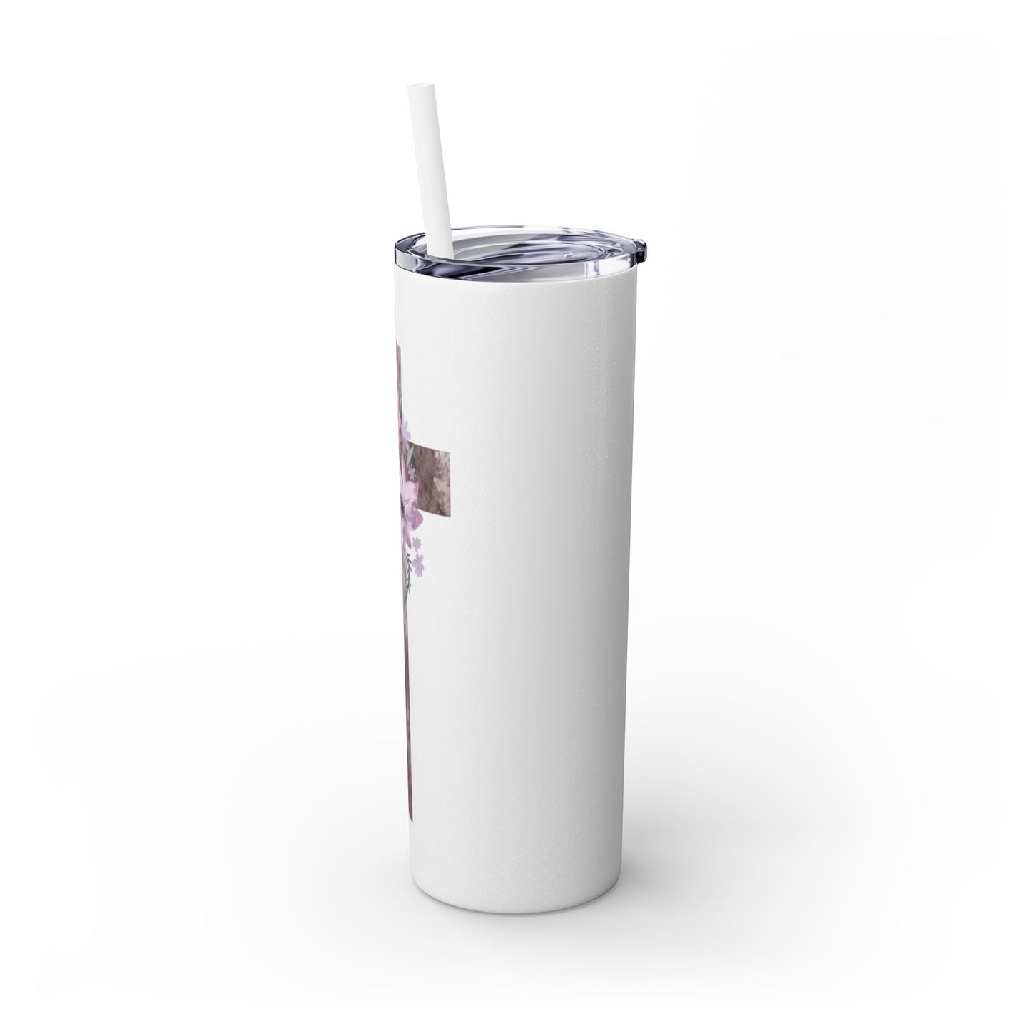 Faith & Floral Skinny Tumbler 20oz with Straw