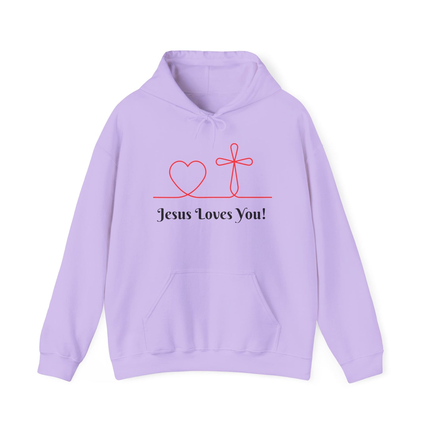 Jesus Loves You! Unisex Heavy Blend Hooded Sweatshirt – Faith-Inspired Comfort