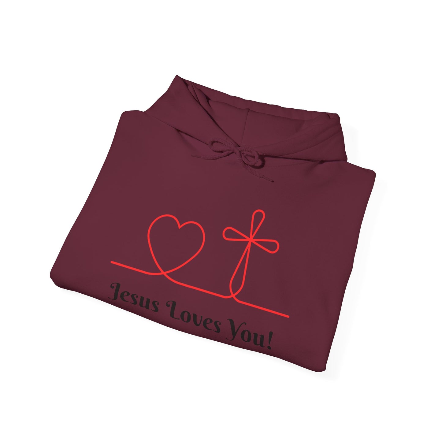 Jesus Loves You! Unisex Heavy Blend Hooded Sweatshirt – Faith-Inspired Comfort