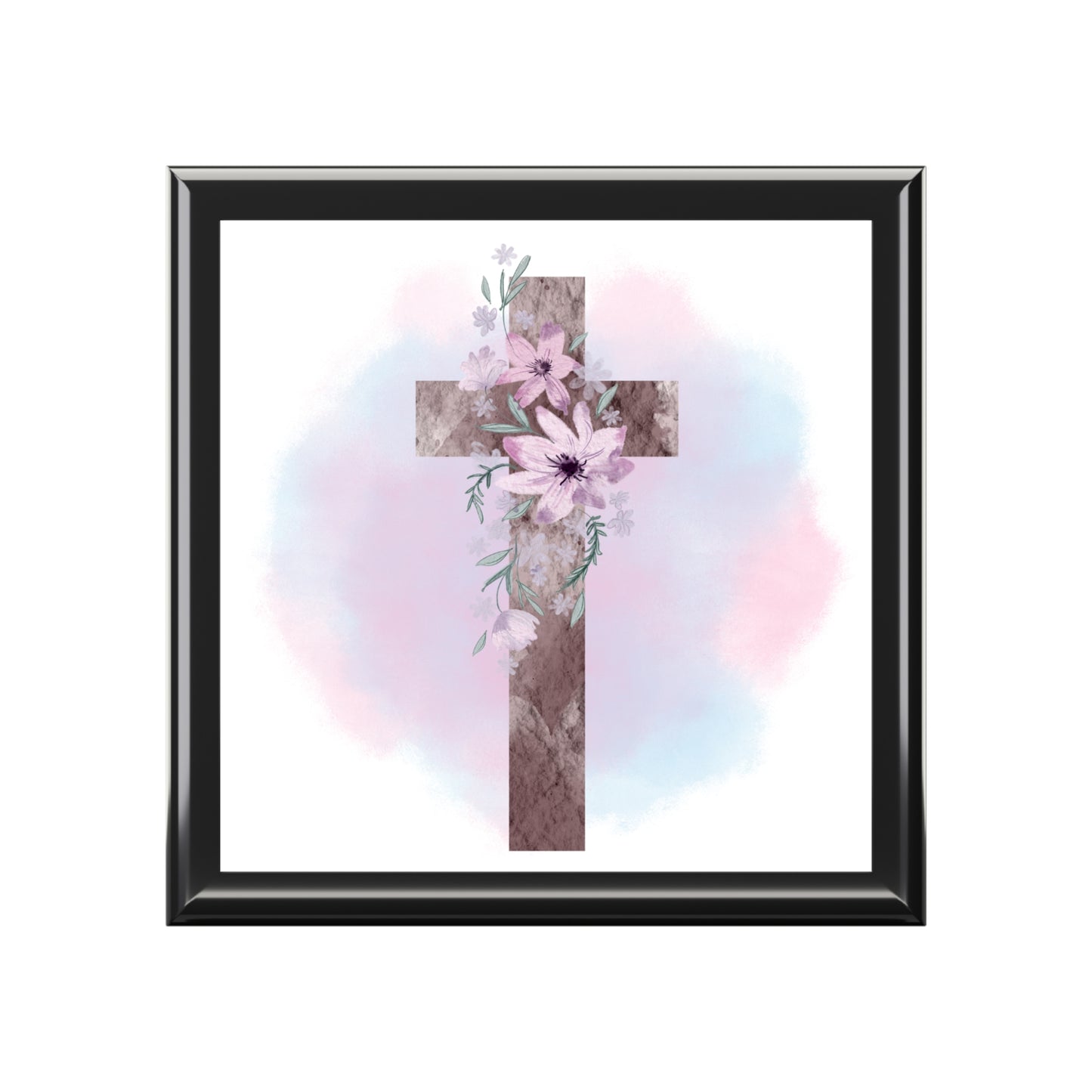 Floral Cross Jewelry Box - Elegant Storage for Faith-Inspired Gifts