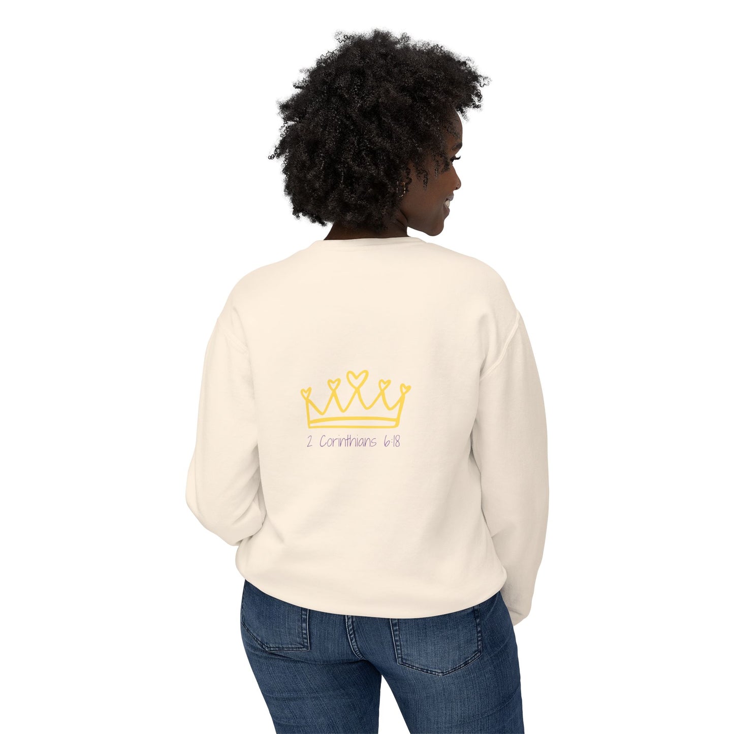 Unisex Lightweight Crewneck Sweatshirt - 'Daughter of the Most High King' Inspirational Design