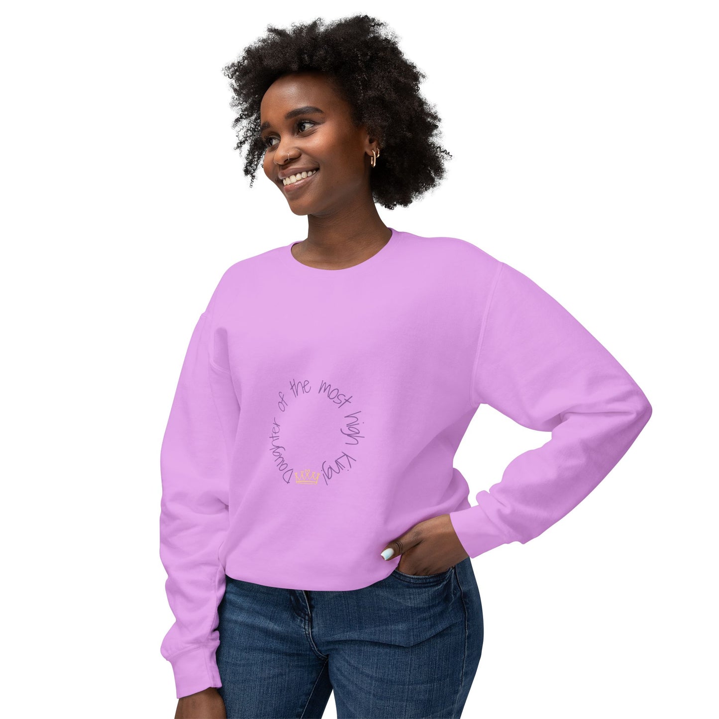 Unisex Lightweight Crewneck Sweatshirt - 'Daughter of the Most High King' Inspirational Design