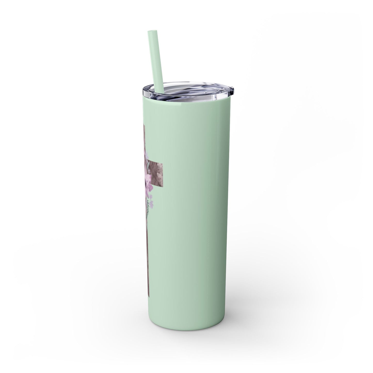Faith & Floral Skinny Tumbler 20oz with Straw
