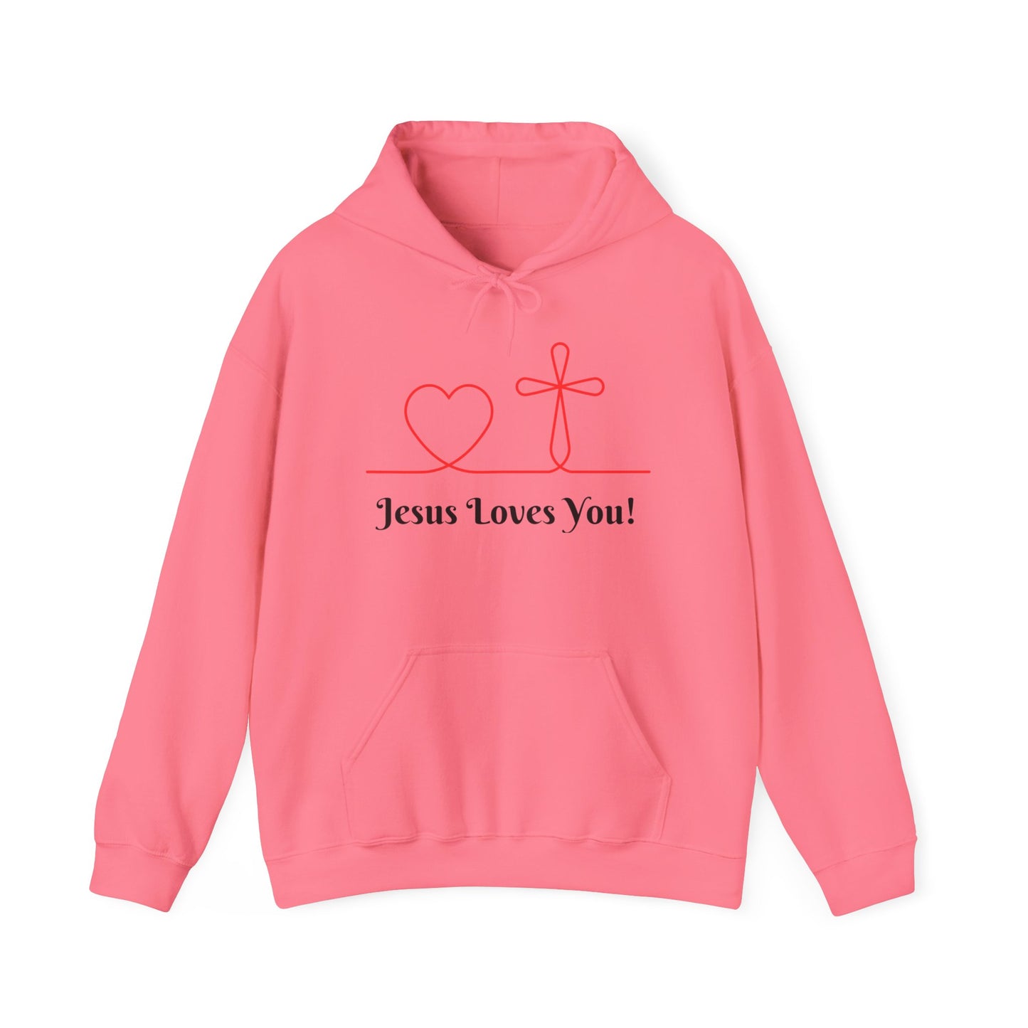 Jesus Loves You! Unisex Heavy Blend Hooded Sweatshirt – Faith-Inspired Comfort
