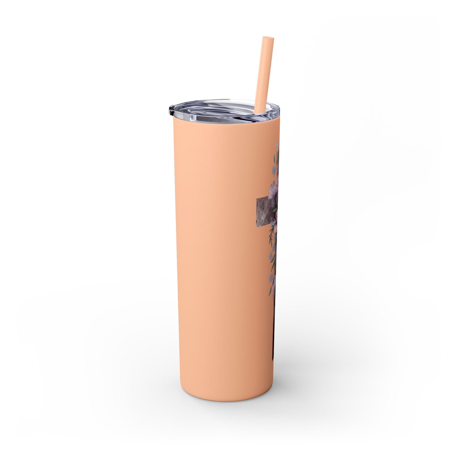Faith & Floral Skinny Tumbler 20oz with Straw