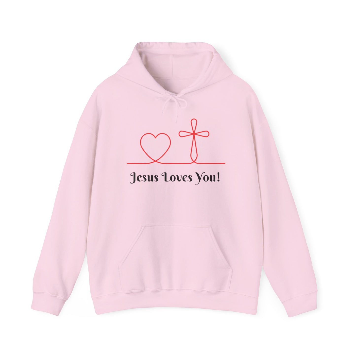 Jesus Loves You! Unisex Heavy Blend Hooded Sweatshirt – Faith-Inspired Comfort