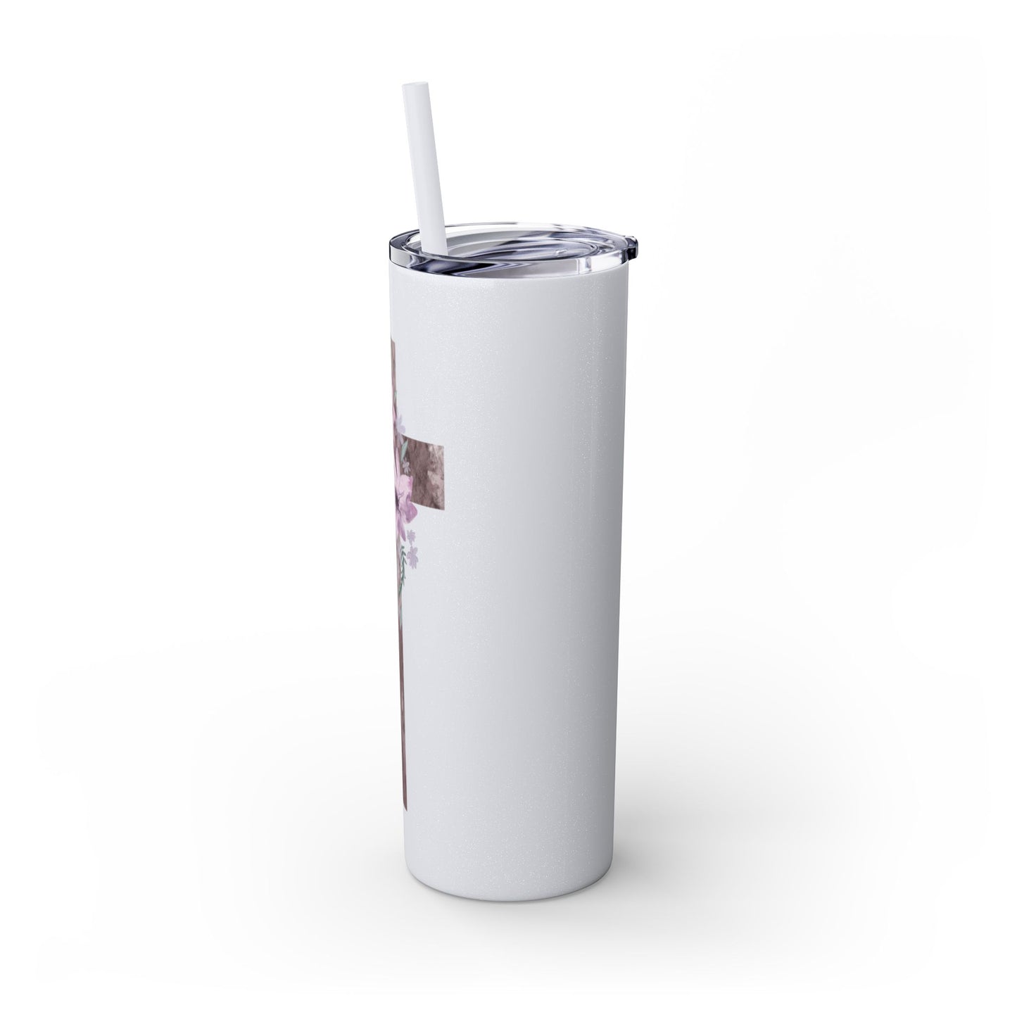 Faith & Floral Skinny Tumbler 20oz with Straw