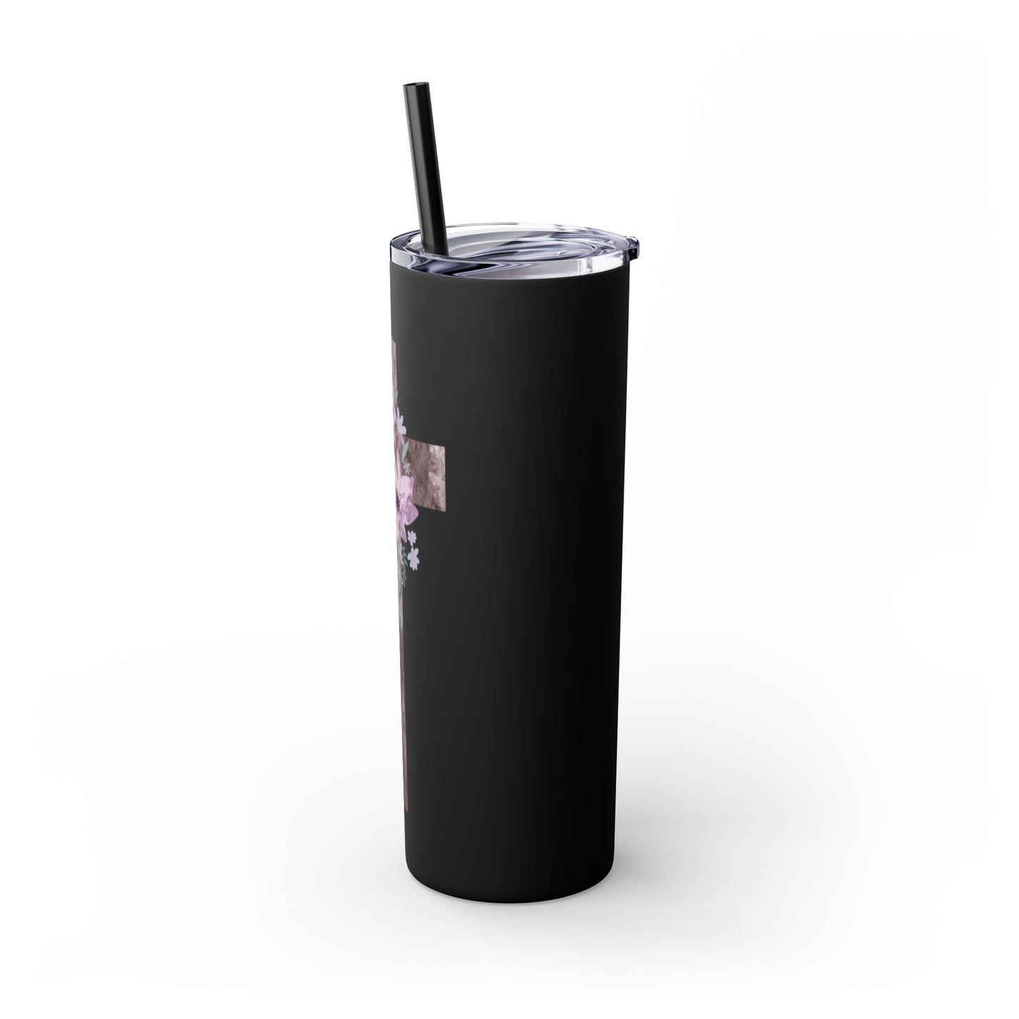 Faith & Floral Skinny Tumbler 20oz with Straw