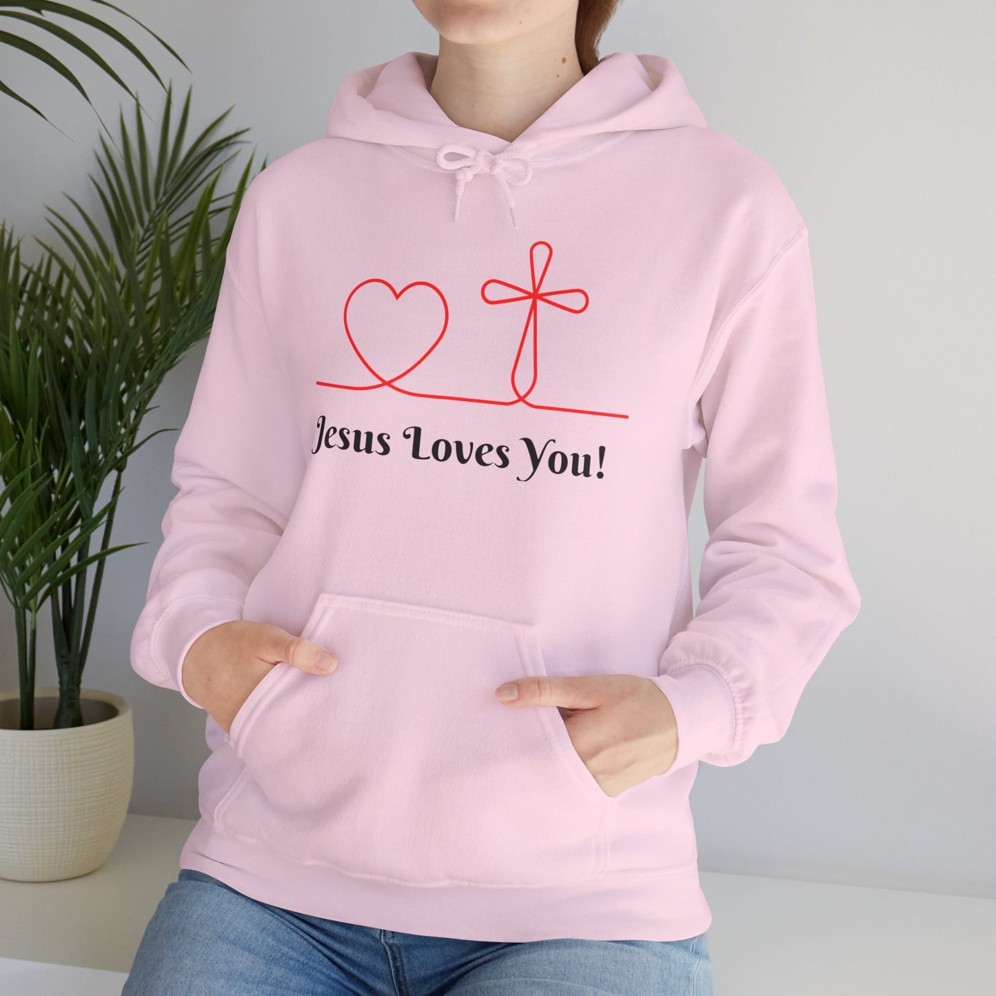 Jesus Loves You! Unisex Heavy Blend Hooded Sweatshirt – Faith-Inspired Comfort