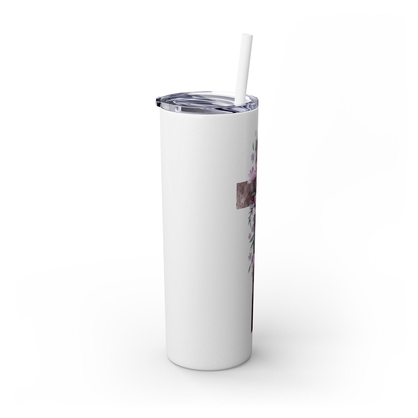 Faith & Floral Skinny Tumbler 20oz with Straw