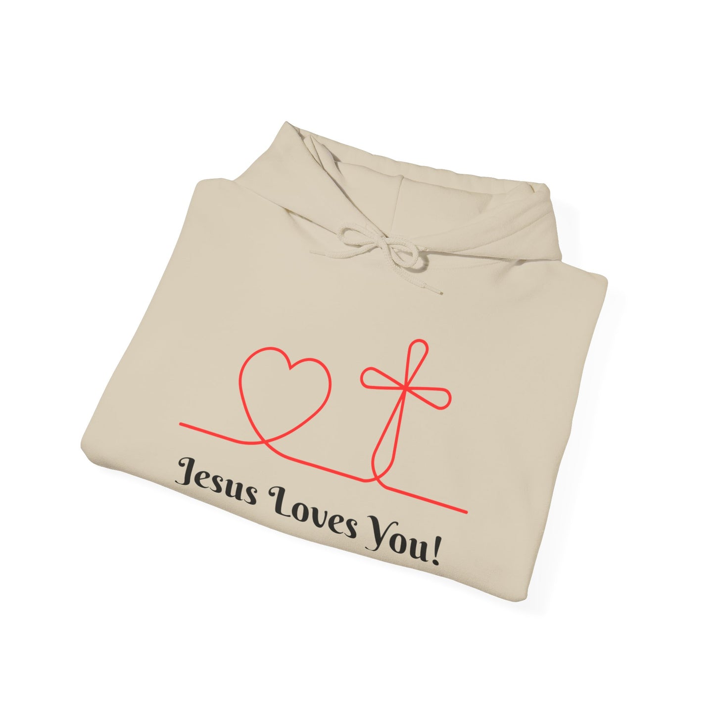 Jesus Loves You! Unisex Heavy Blend Hooded Sweatshirt – Faith-Inspired Comfort
