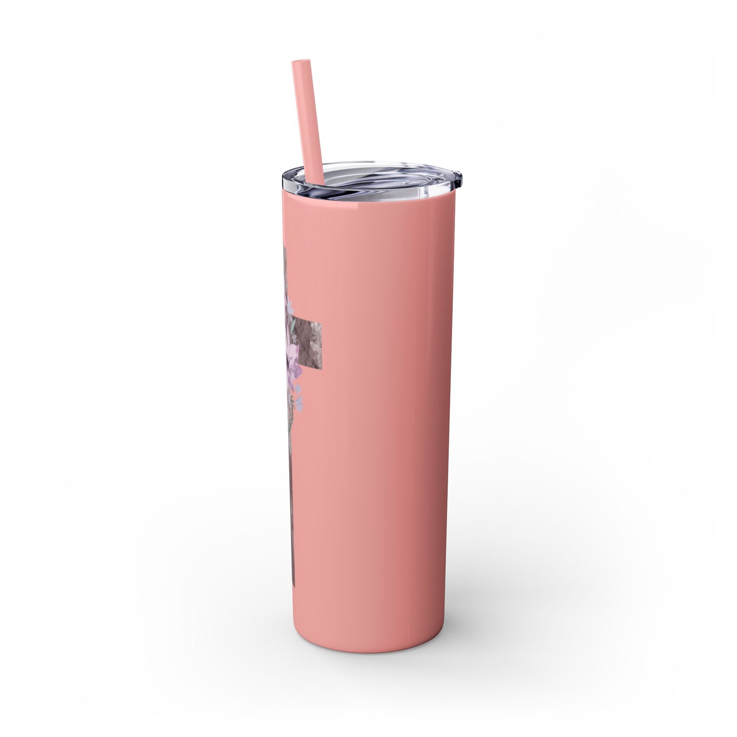 Faith & Floral Skinny Tumbler 20oz with Straw