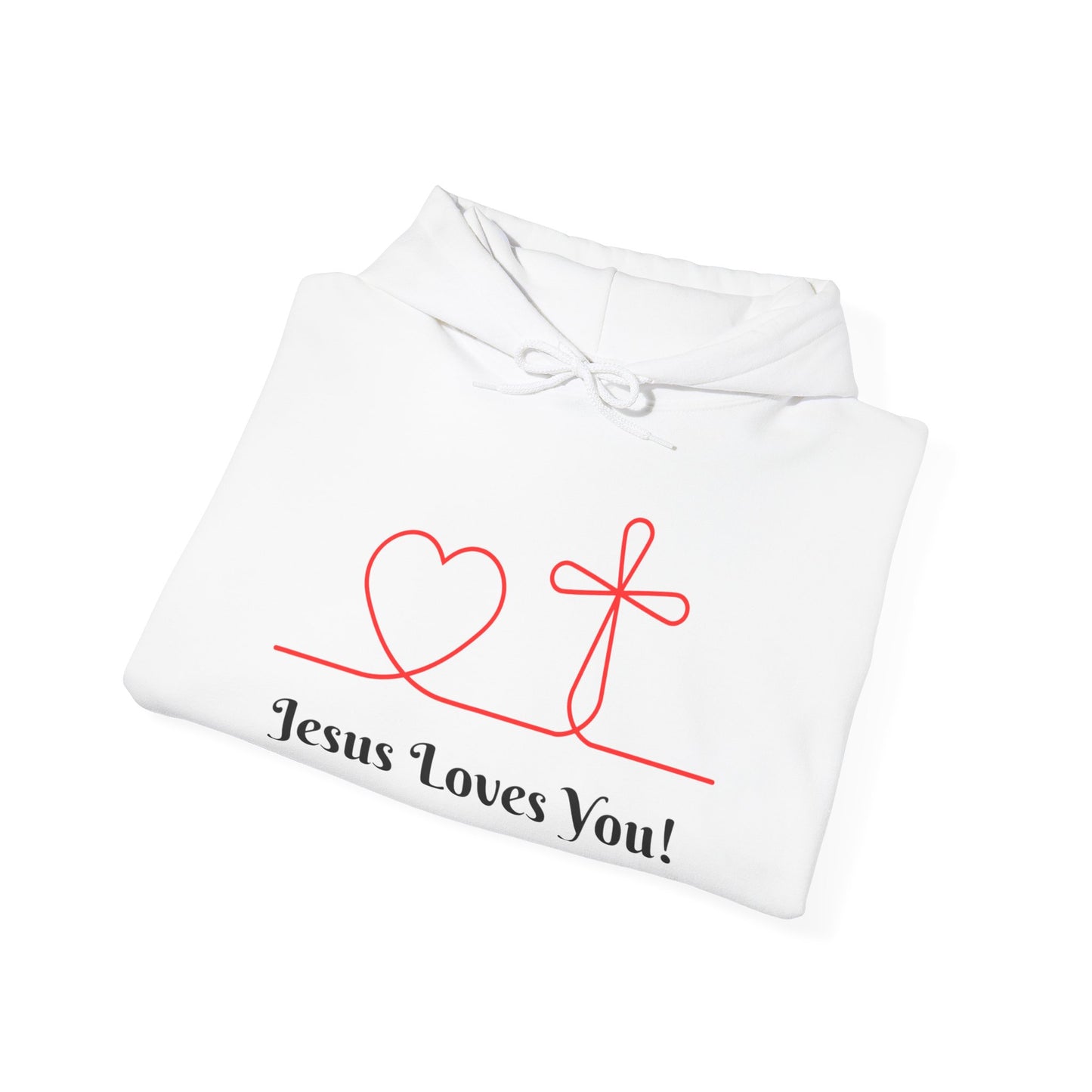 Jesus Loves You! Unisex Heavy Blend Hooded Sweatshirt – Faith-Inspired Comfort