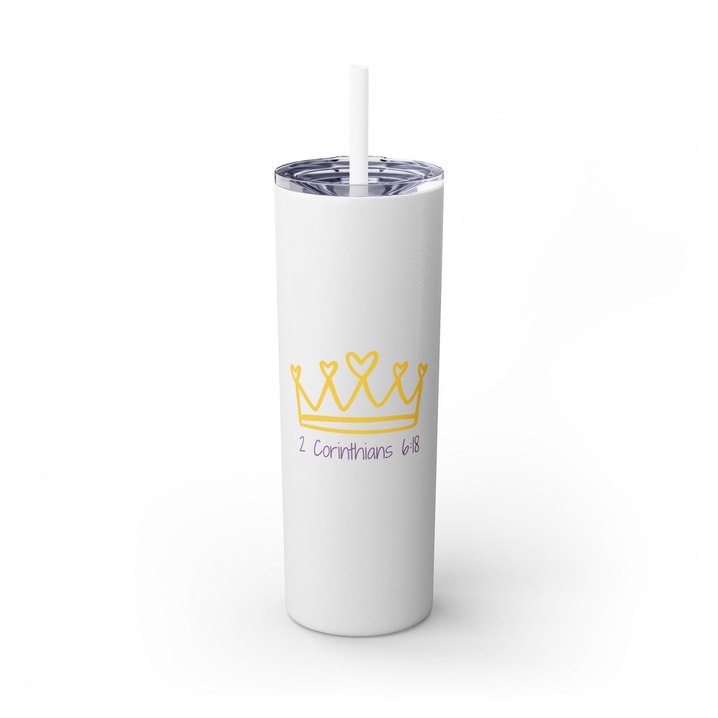 Inspirational Skinny Tumbler with Straw - 20oz, Corinthians Design