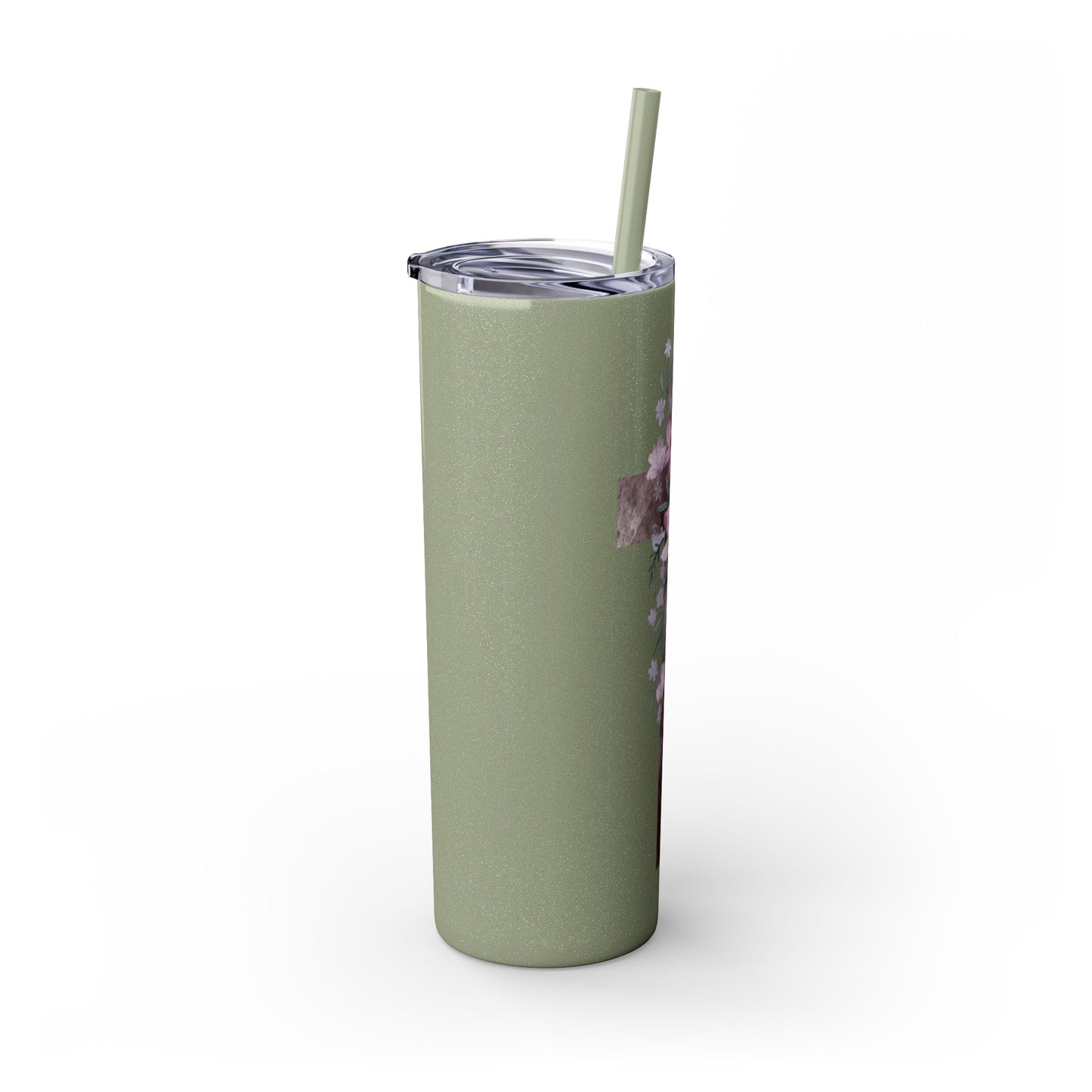 Faith & Floral Skinny Tumbler 20oz with Straw