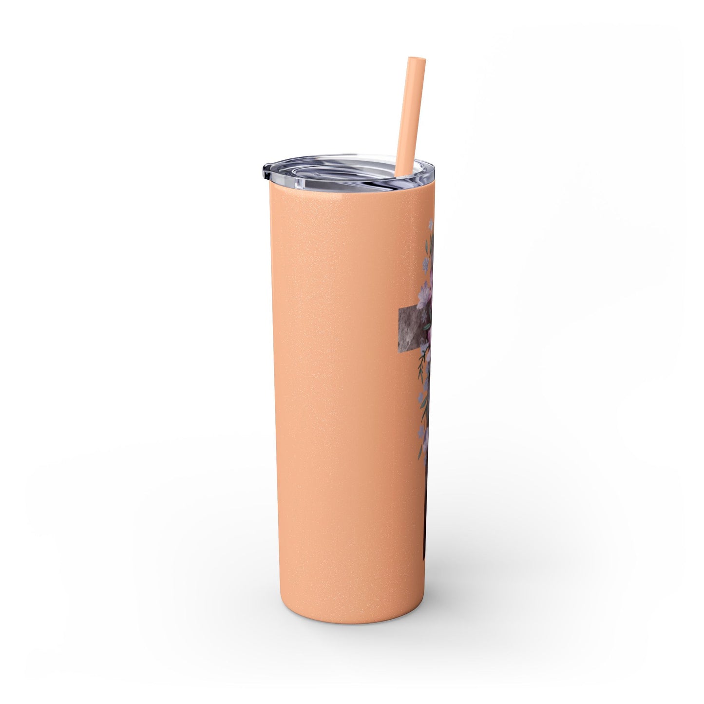 Faith & Floral Skinny Tumbler 20oz with Straw