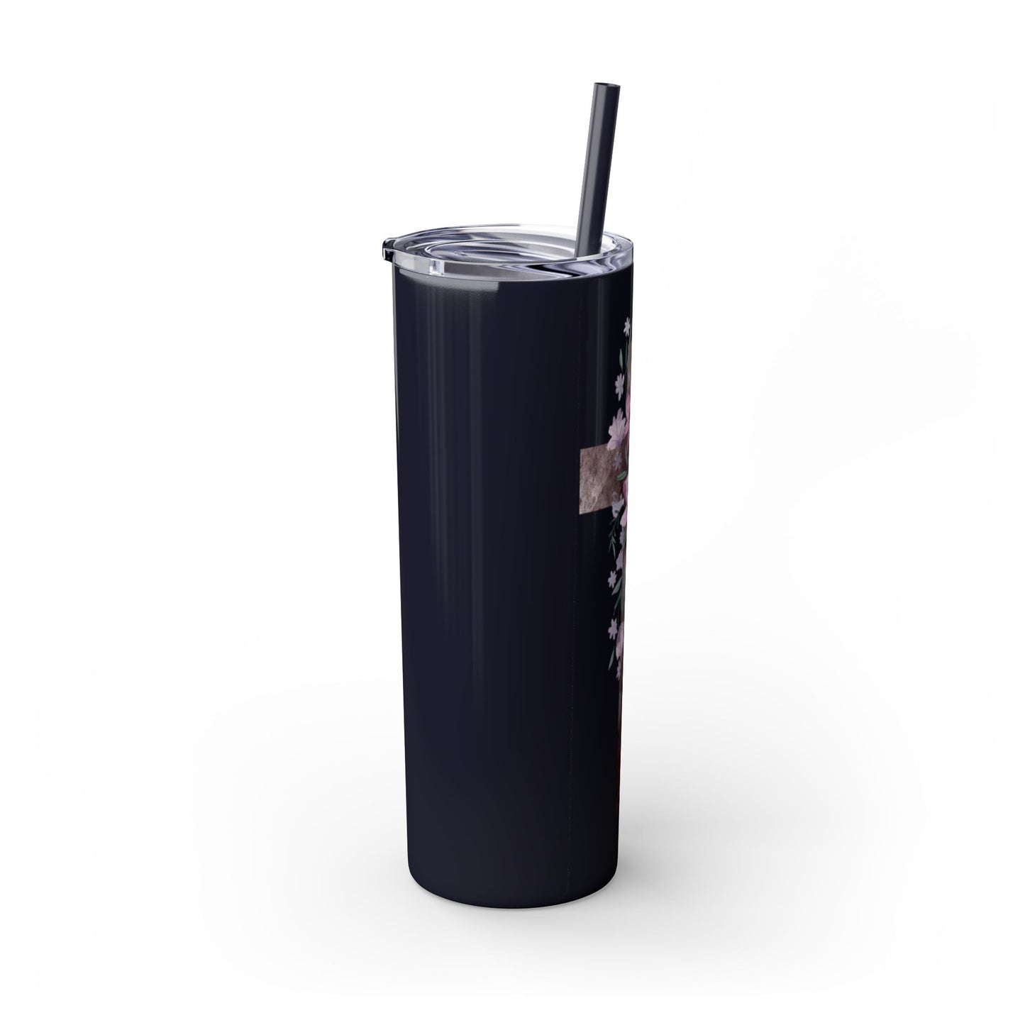 Faith & Floral Skinny Tumbler 20oz with Straw