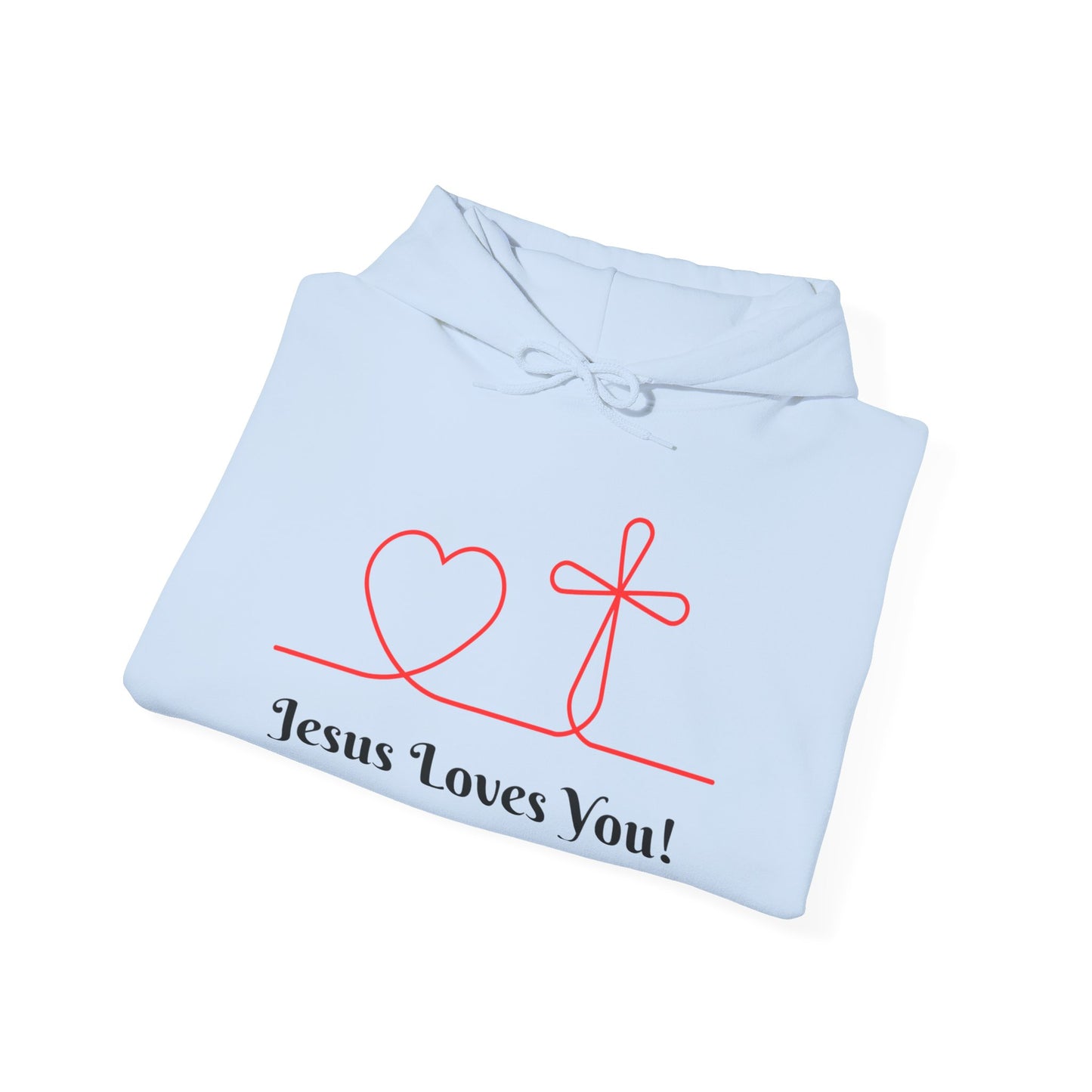Jesus Loves You! Unisex Heavy Blend Hooded Sweatshirt – Faith-Inspired Comfort