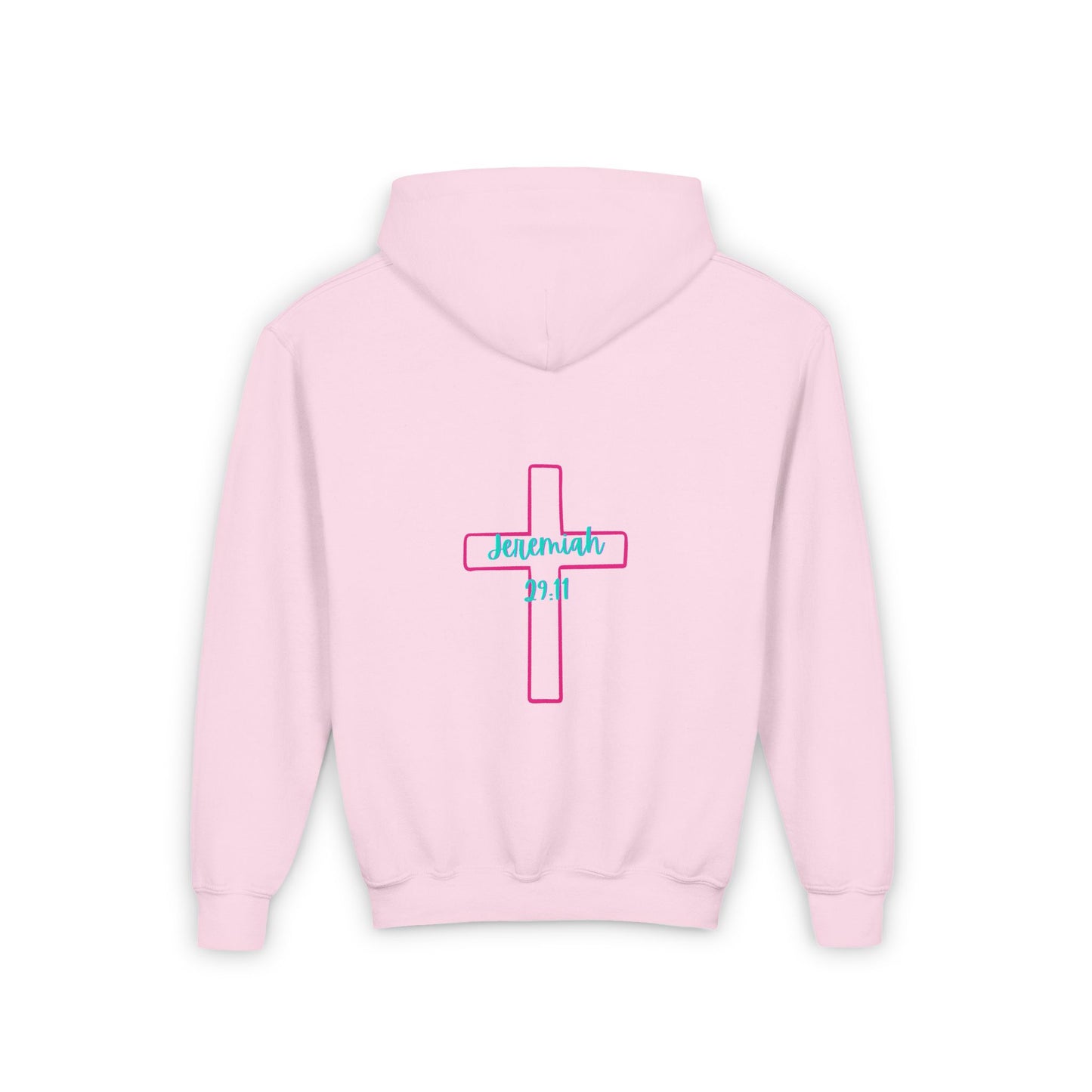 Youth Hooded Sweatshirt - 'His Will, His Way, My Faith' Valentina's Design