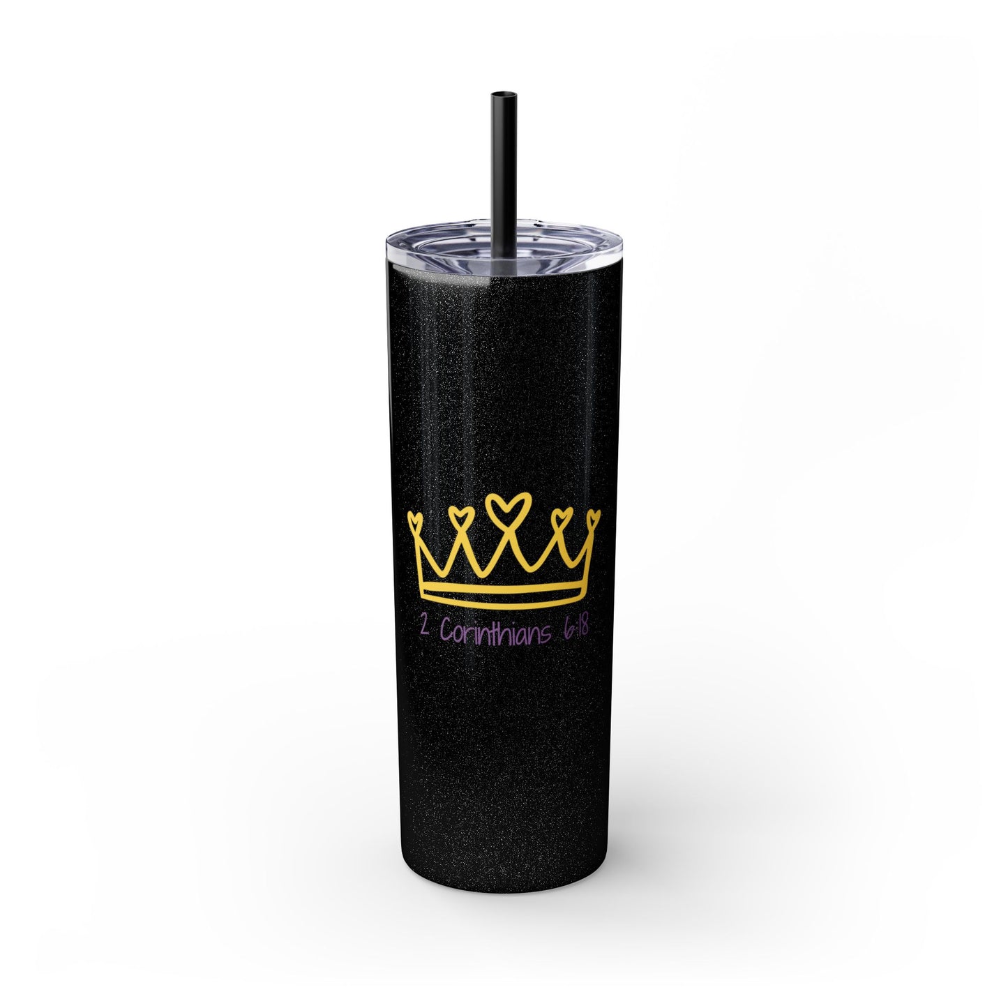 Inspirational Skinny Tumbler with Straw - 20oz, Corinthians Design