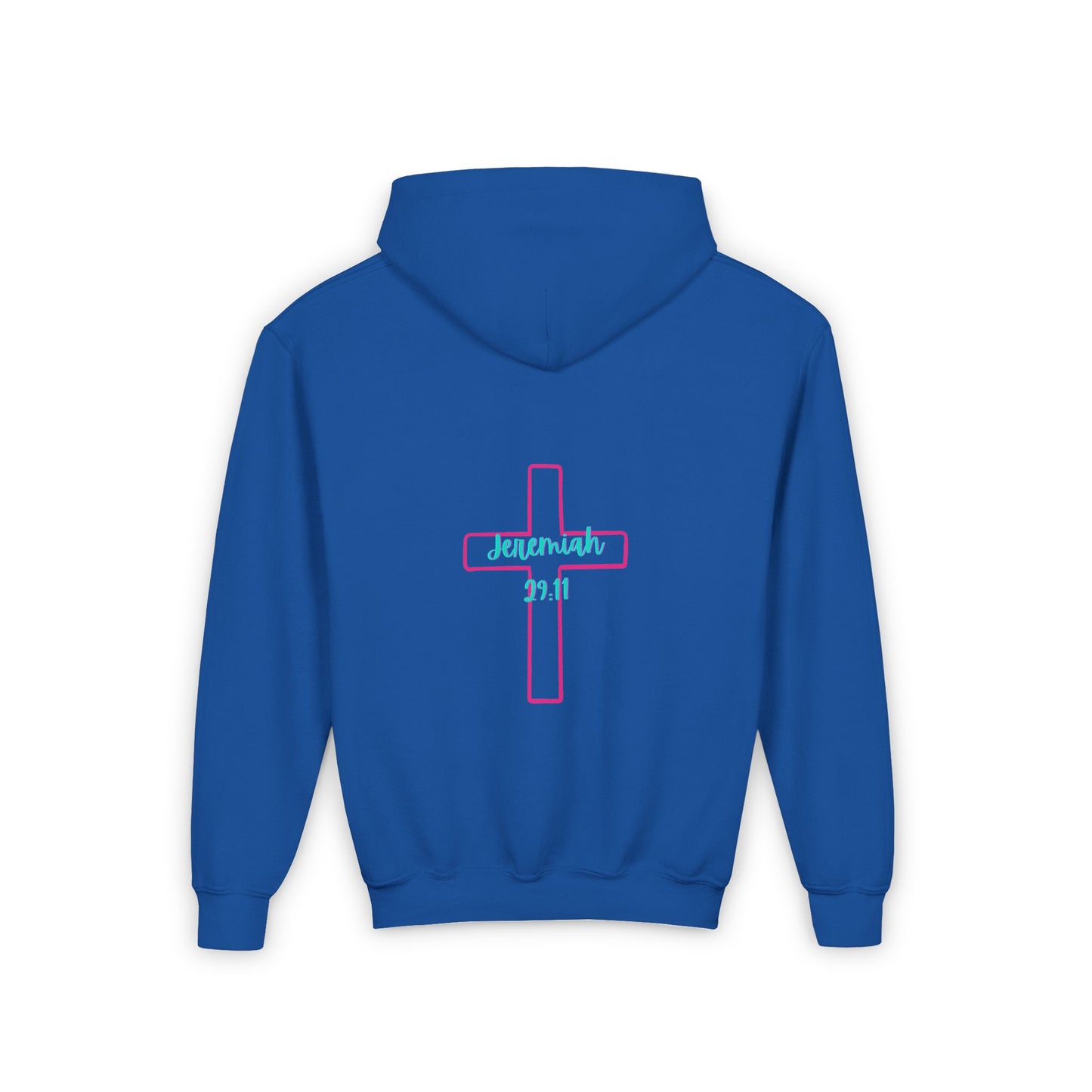 Youth Hooded Sweatshirt - 'His Will, His Way, My Faith' Valentina's Design