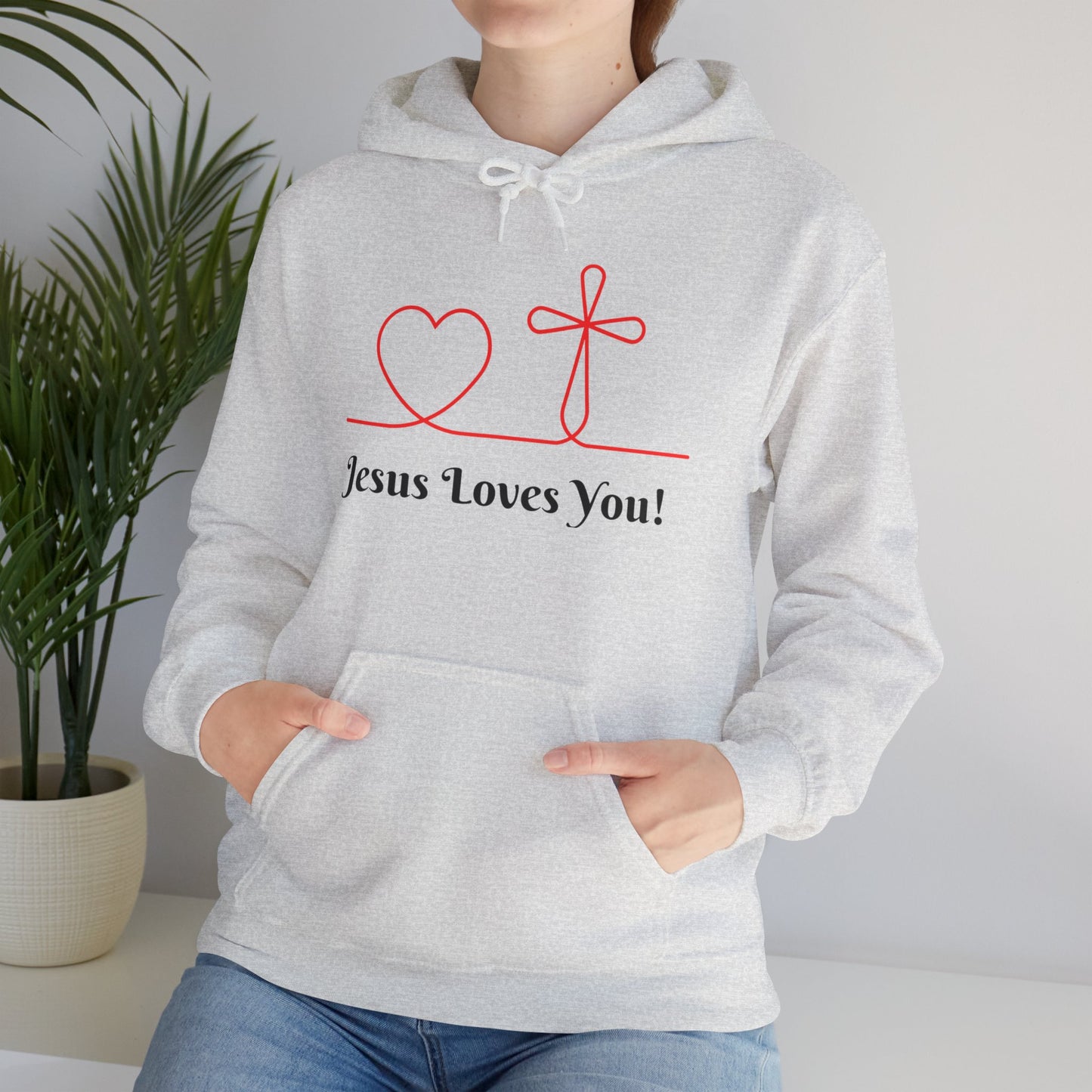 Jesus Loves You! Unisex Heavy Blend Hooded Sweatshirt – Faith-Inspired Comfort