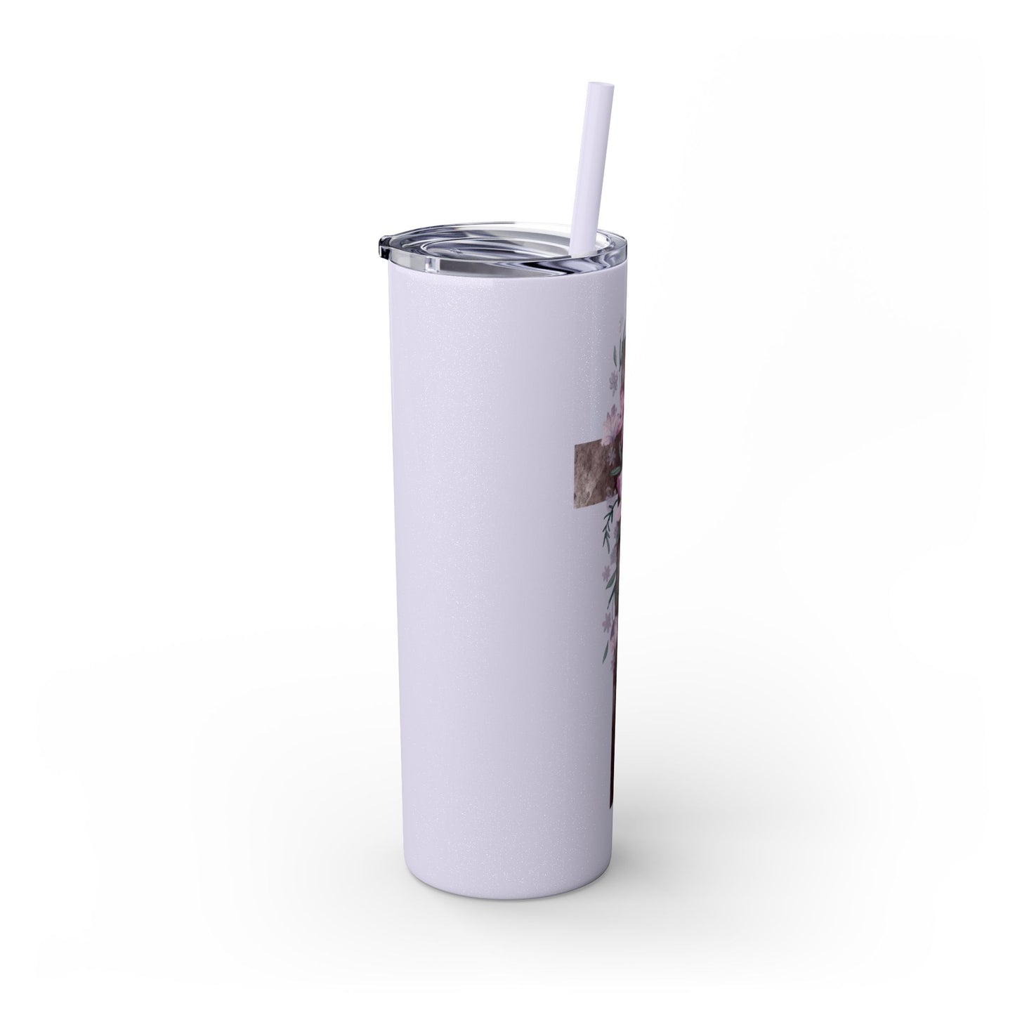 Faith & Floral Skinny Tumbler 20oz with Straw