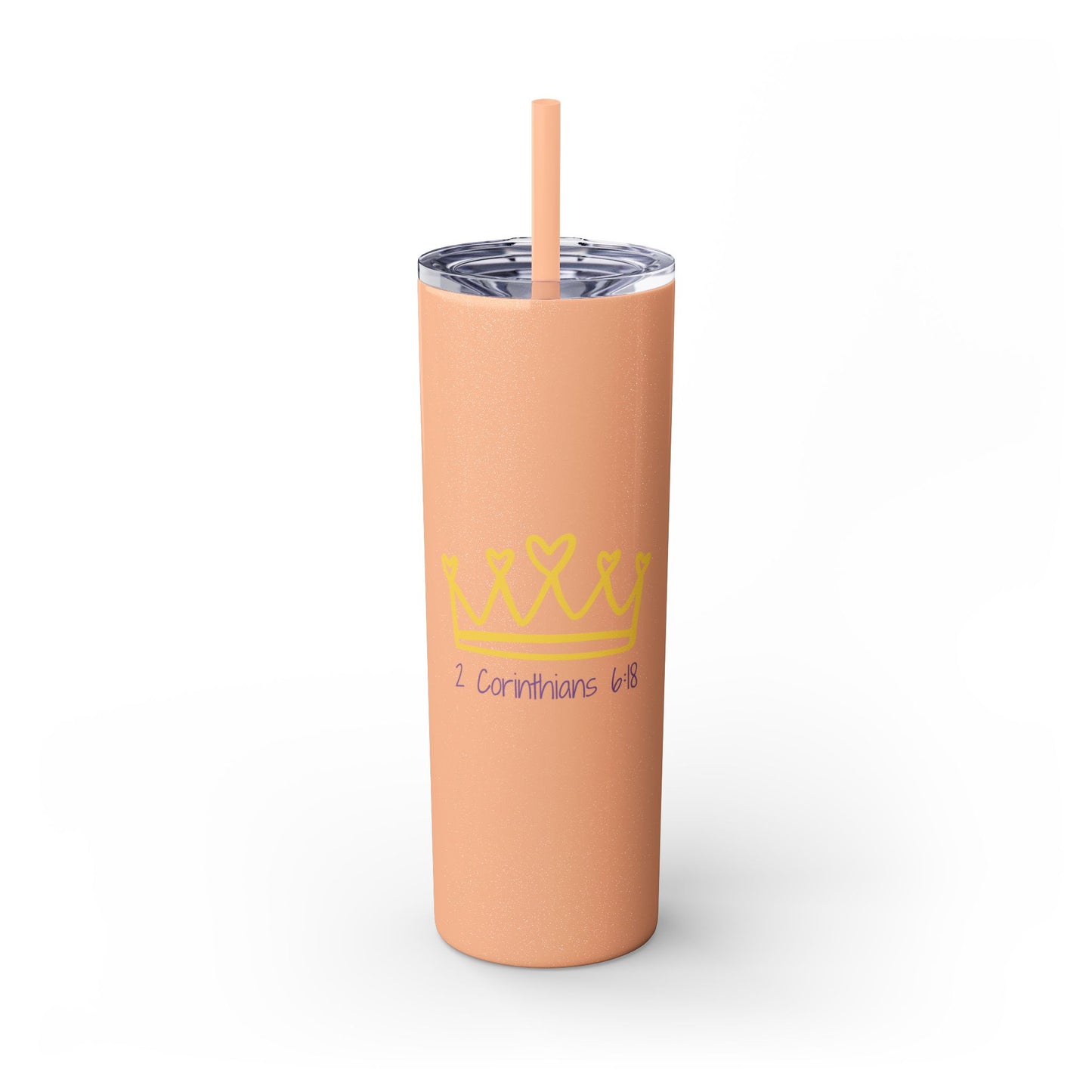 Inspirational Skinny Tumbler with Straw - 20oz, Corinthians Design