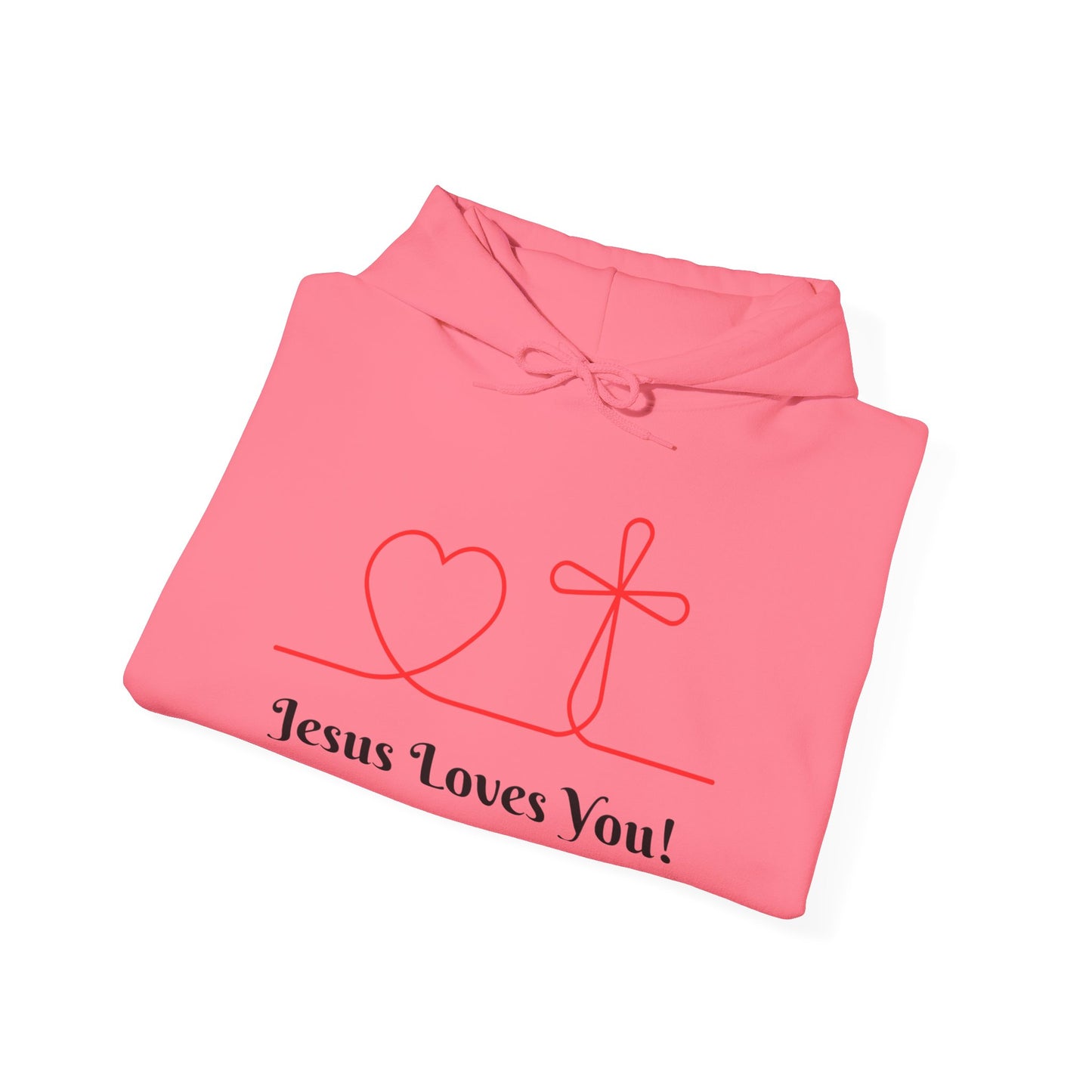 Jesus Loves You! Unisex Heavy Blend Hooded Sweatshirt – Faith-Inspired Comfort