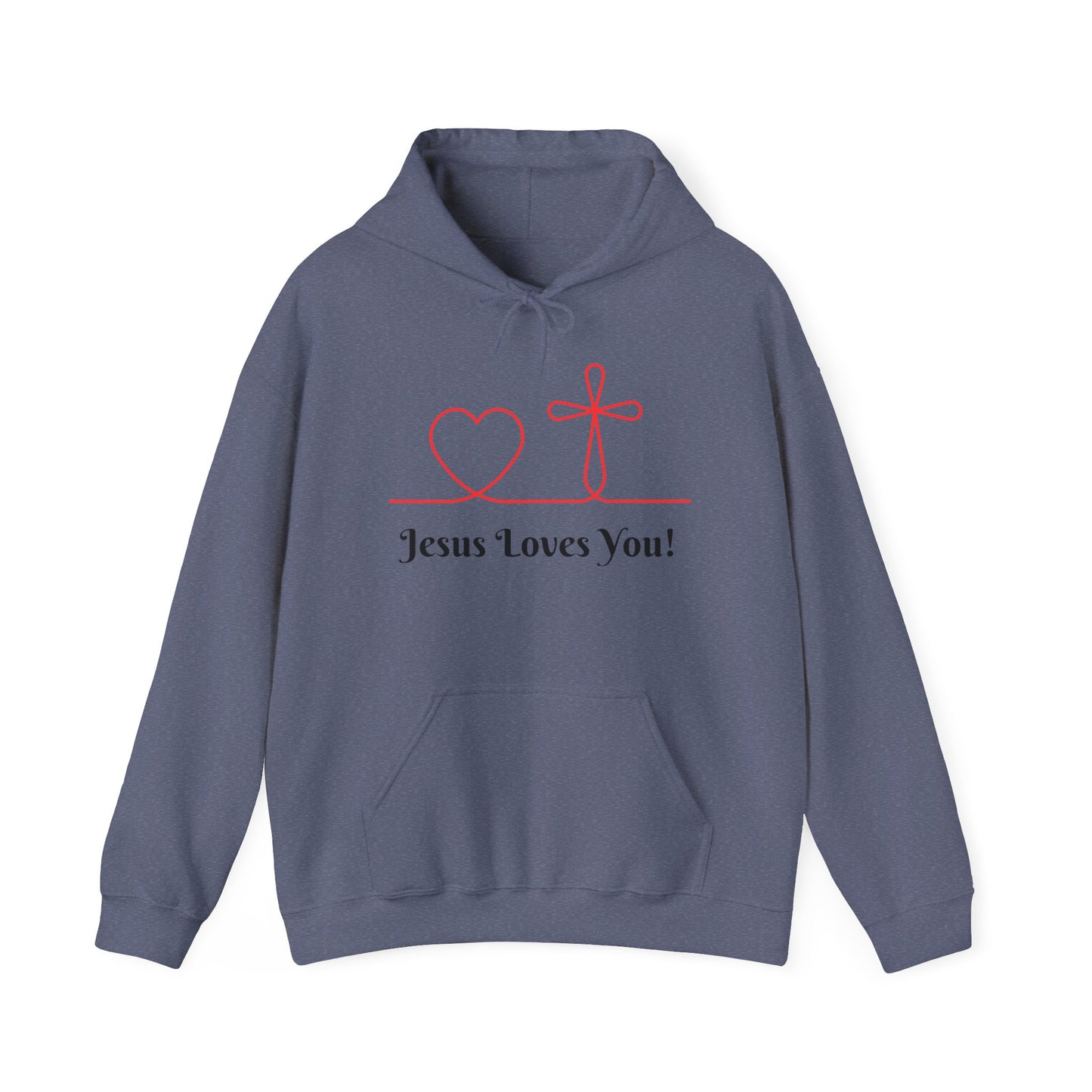 Jesus Loves You! Unisex Heavy Blend Hooded Sweatshirt – Faith-Inspired Comfort
