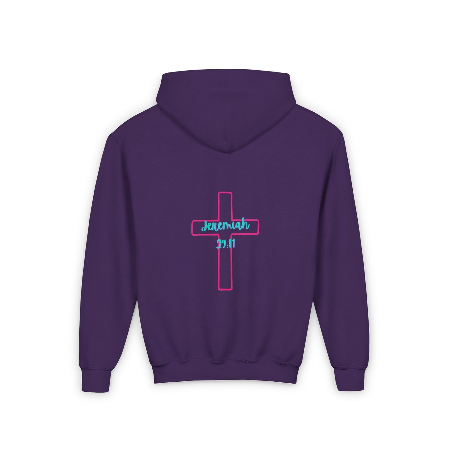 Youth Hooded Sweatshirt - 'His Will, His Way, My Faith' Valentina's Design