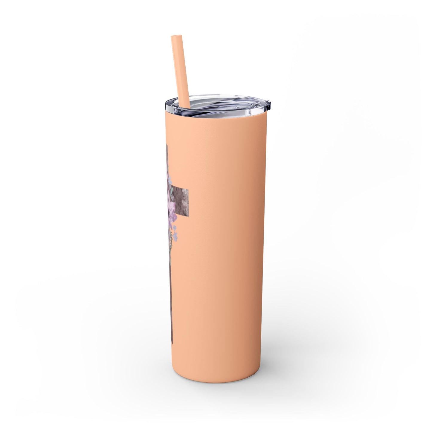 Faith & Floral Skinny Tumbler 20oz with Straw