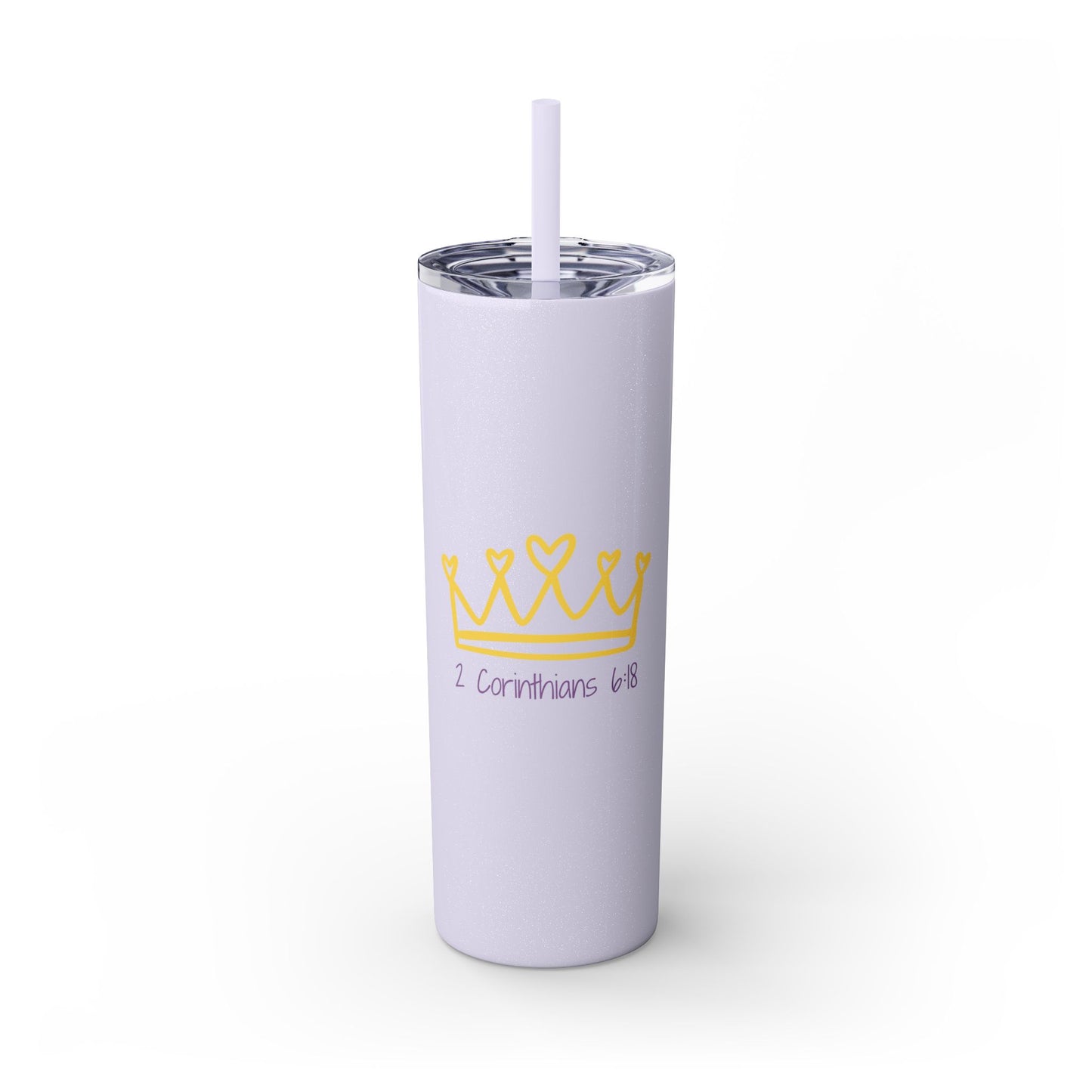 Inspirational Skinny Tumbler with Straw - 20oz, Corinthians Design