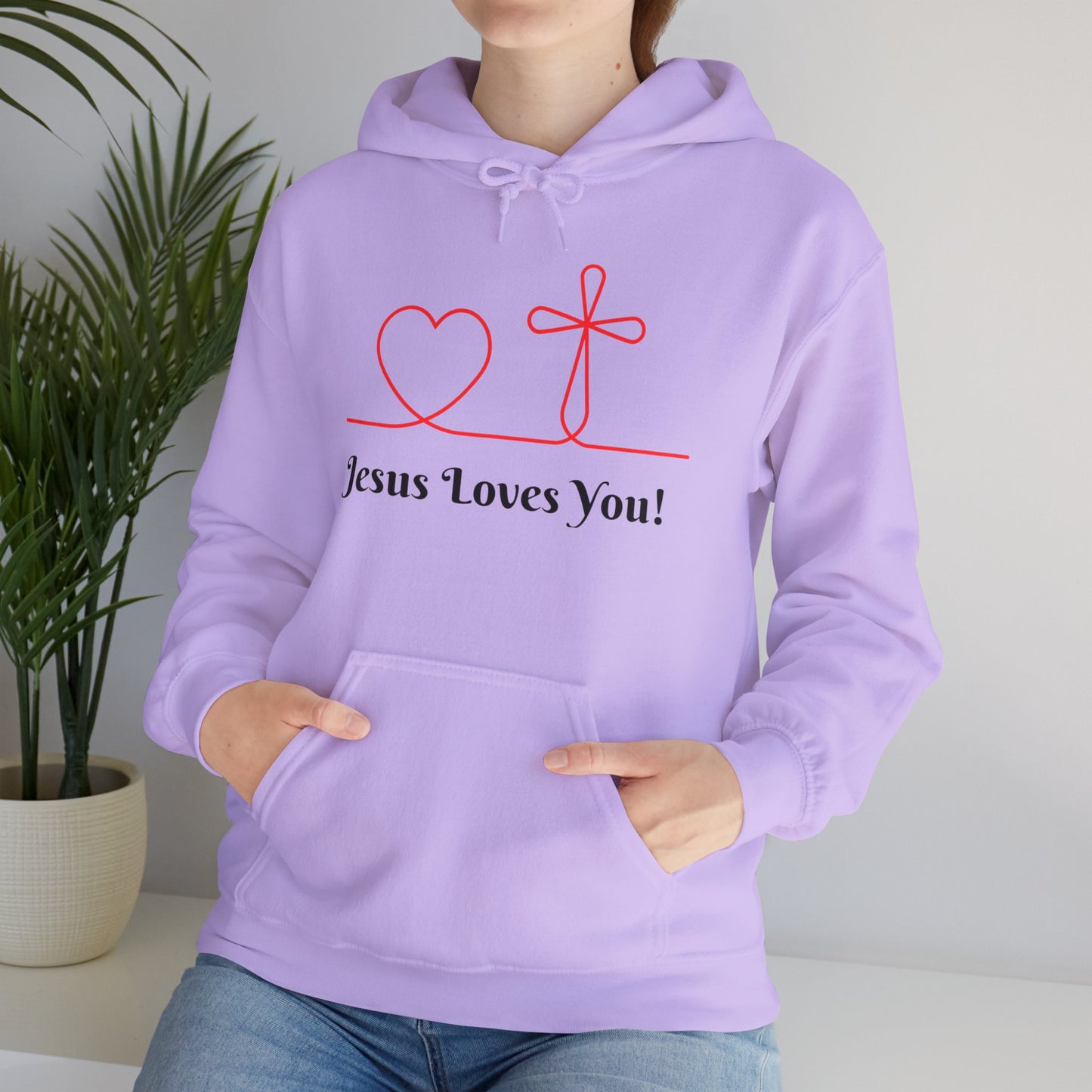Jesus Loves You! Unisex Heavy Blend Hooded Sweatshirt – Faith-Inspired Comfort