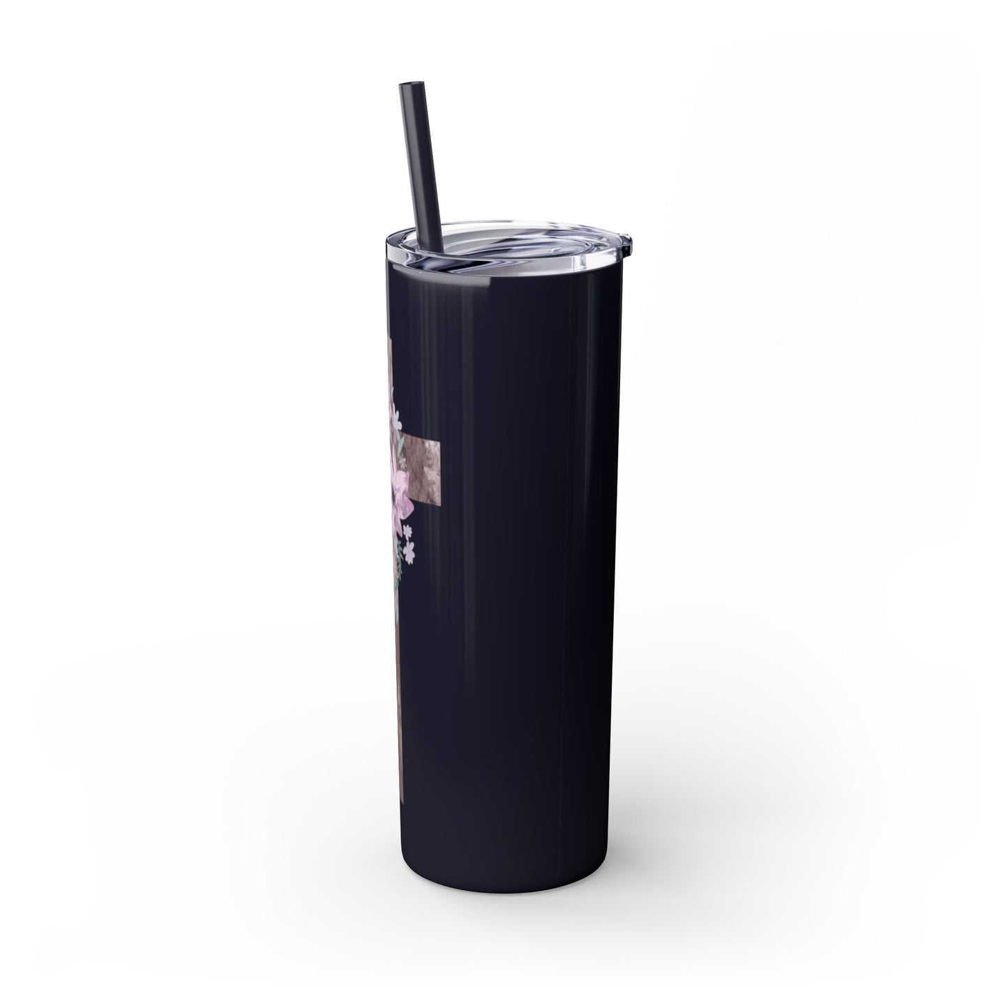Faith & Floral Skinny Tumbler 20oz with Straw