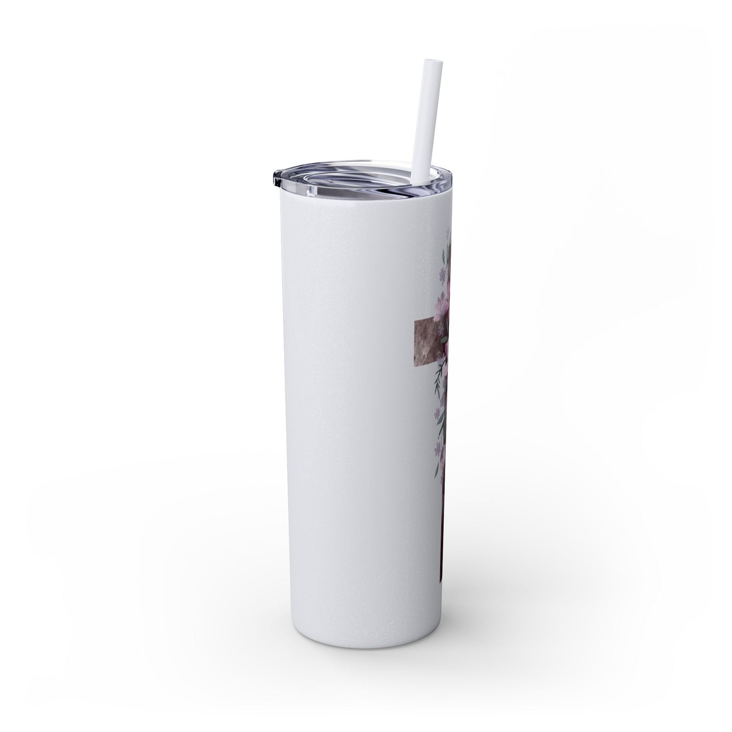 Faith & Floral Skinny Tumbler 20oz with Straw