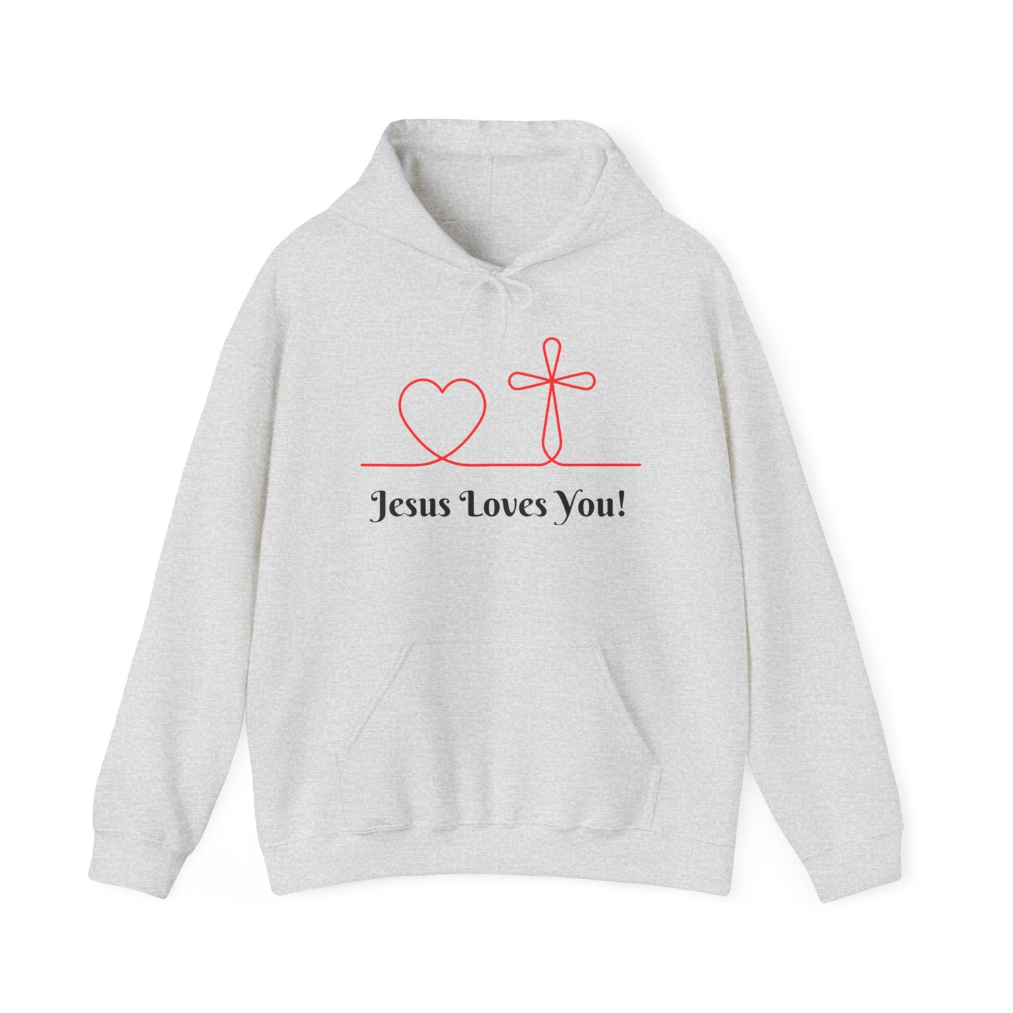 Jesus Loves You! Unisex Heavy Blend Hooded Sweatshirt – Faith-Inspired Comfort