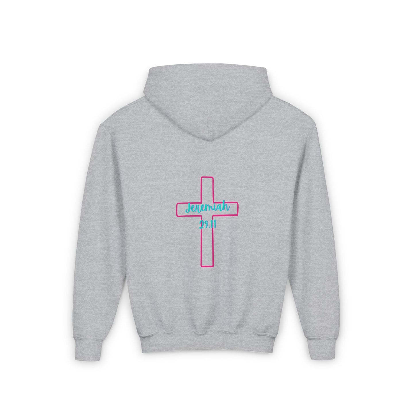 Youth Hooded Sweatshirt - 'His Will, His Way, My Faith' Valentina's Design