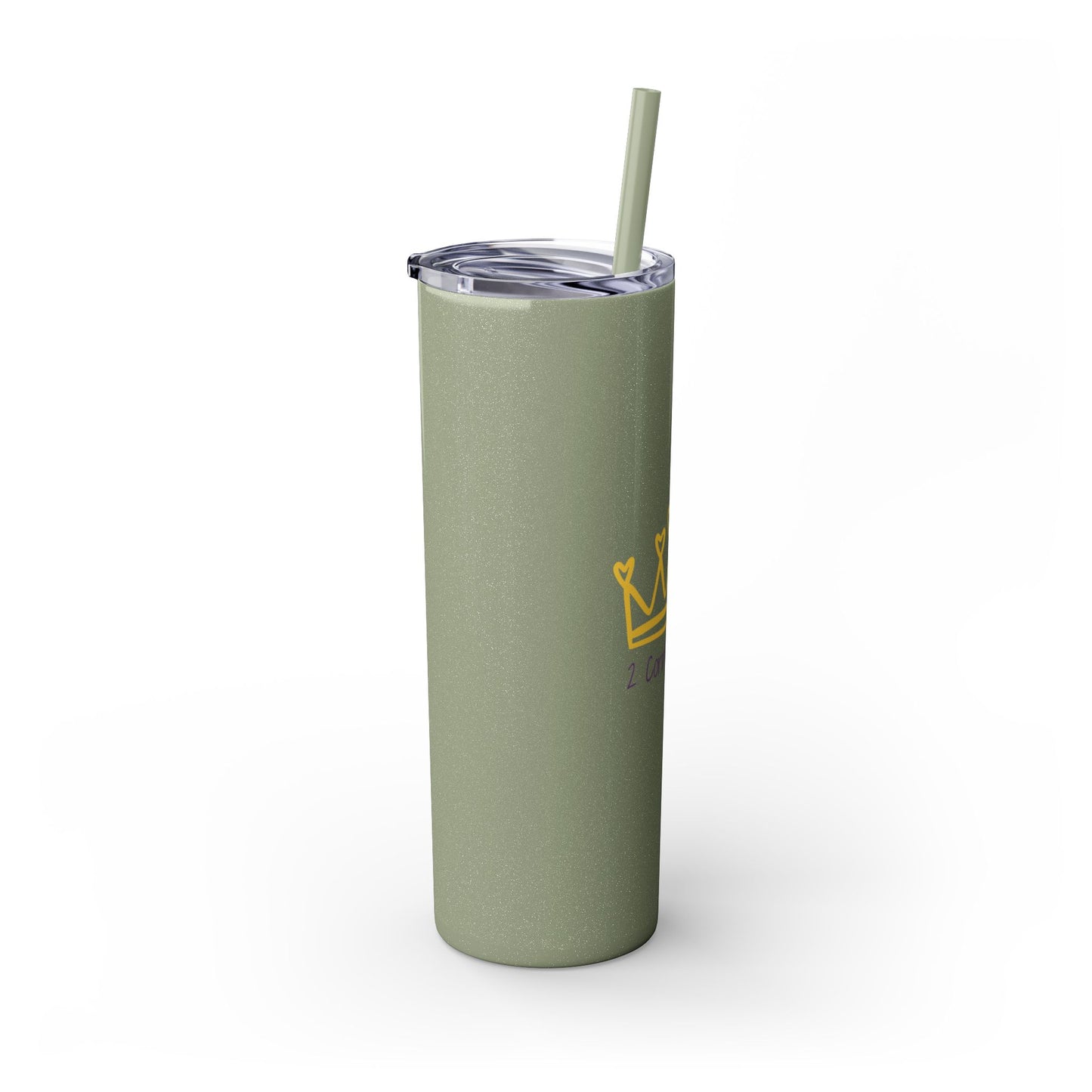 Inspirational Skinny Tumbler with Straw - 20oz, Corinthians Design