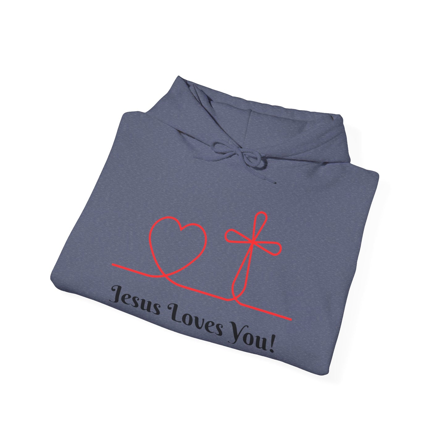 Jesus Loves You! Unisex Heavy Blend Hooded Sweatshirt – Faith-Inspired Comfort
