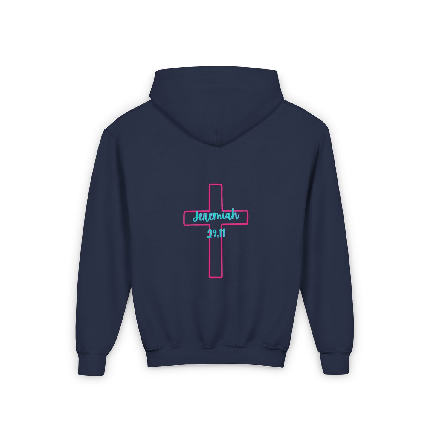 Youth Hooded Sweatshirt - 'His Will, His Way, My Faith' Valentina's Design