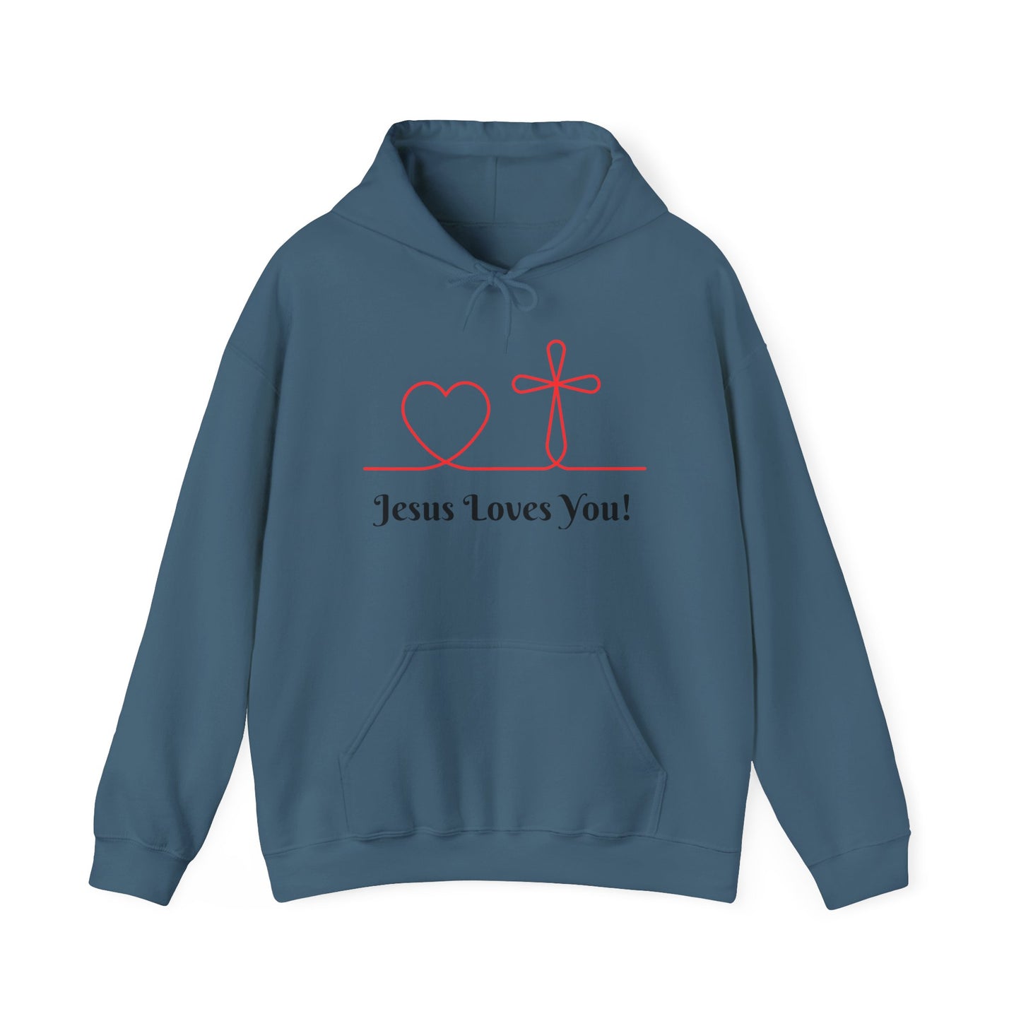 Jesus Loves You! Unisex Heavy Blend Hooded Sweatshirt – Faith-Inspired Comfort
