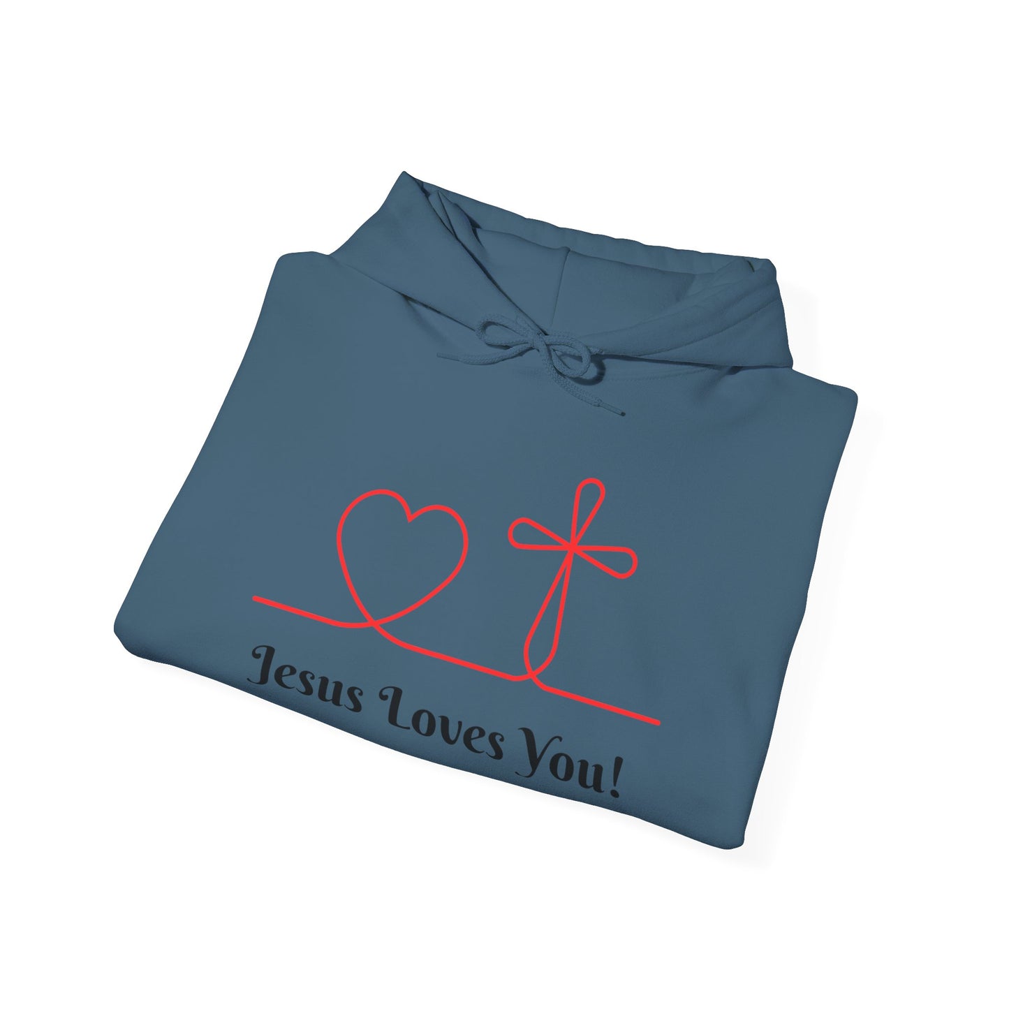 Jesus Loves You! Unisex Heavy Blend Hooded Sweatshirt – Faith-Inspired Comfort
